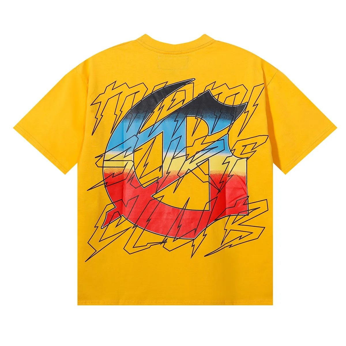 No. 7073, Mechao Godspeed beach skull surfboard print high quality double yarn pure cotton casual short-sleeved T-shirt batch 110 Color: black, white, yellow; Size: S M L XL