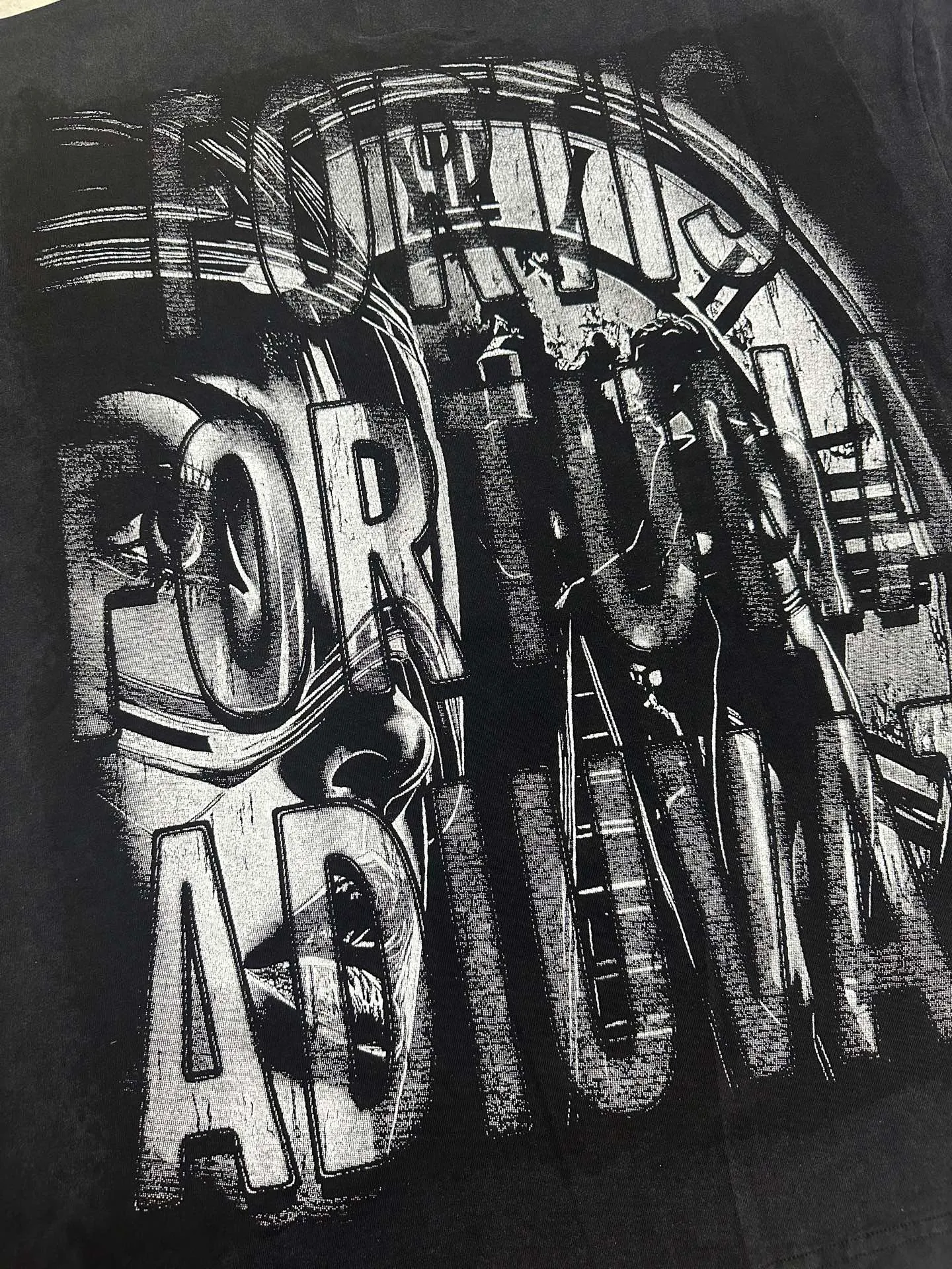 6128# Washed black I P116 Real stock (American fashion niche) - New Godspeed cross-border American rock street washed retro style short-sleeved T (craft printing) Fabric (fabric): 32 counts combed double yarn 250 grams weight Size (size): S-M-L-XL Color (colour): Washed black