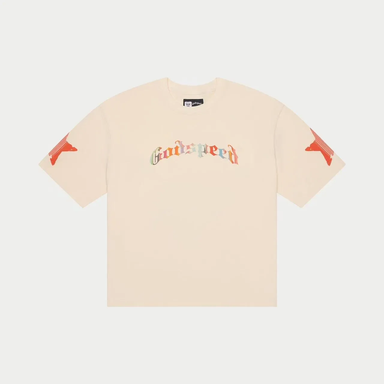5097#Apricot | P104 Godspeed cross-border American rock and roll street washed retro style short-sleeved T (craft printing) fabric (fabric) 32 counts combed double yarn 240 grams weight code number (size): S-M-L-XL color (colour): apricot