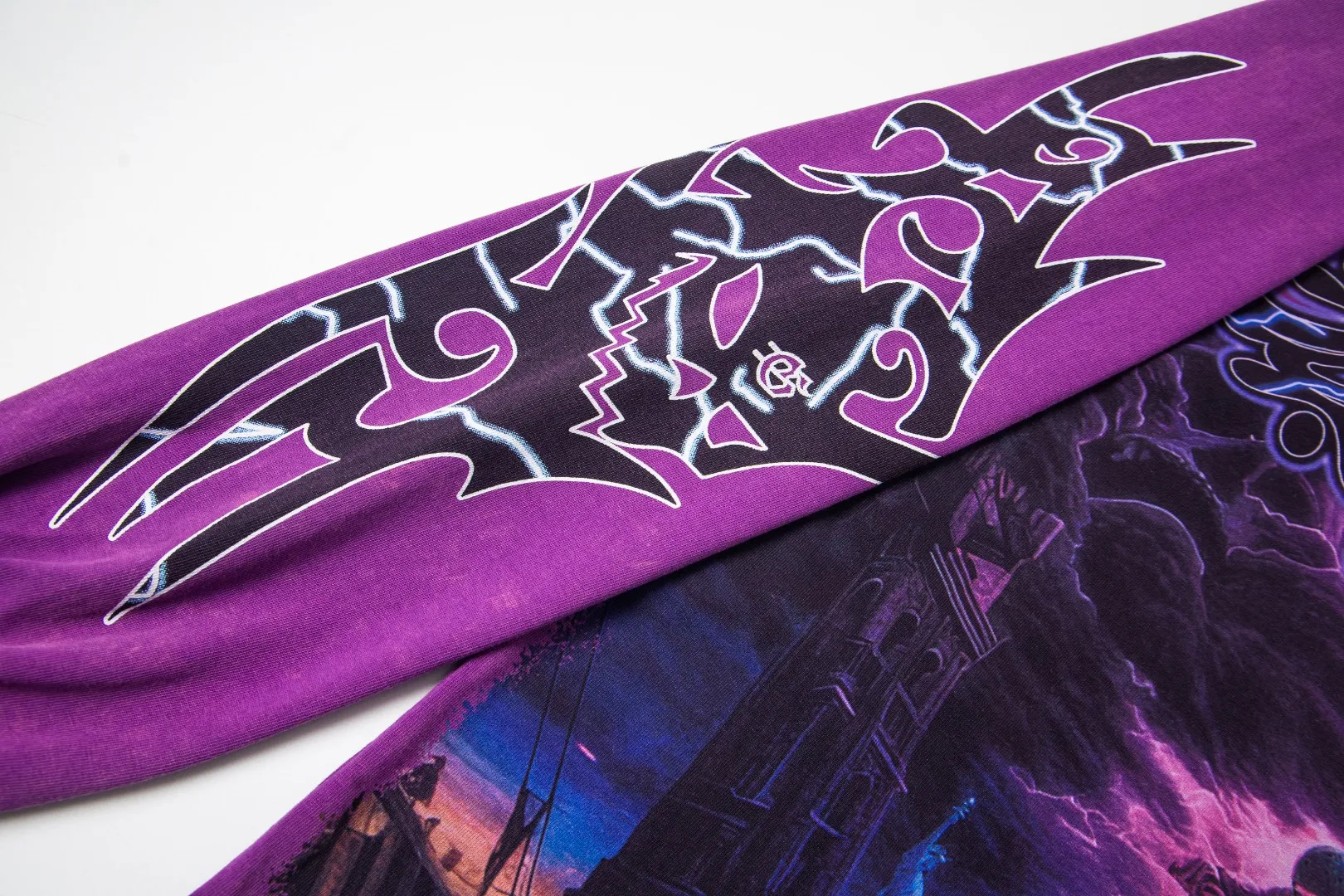 G52# GodSpeed ​​white ink direct spray washed long sleeve S-XL size purple (washed) P156 apricot P146