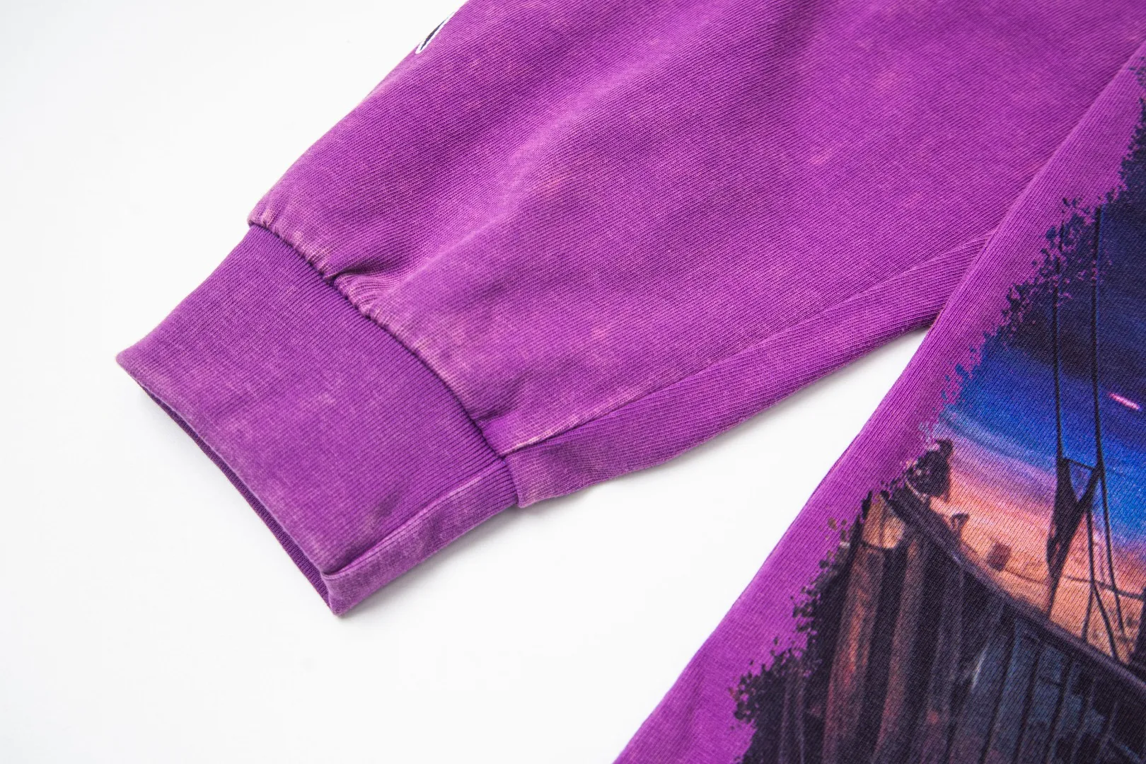 G52# GodSpeed ​​white ink direct spray washed long sleeve S-XL size purple (washed) P156 apricot P146