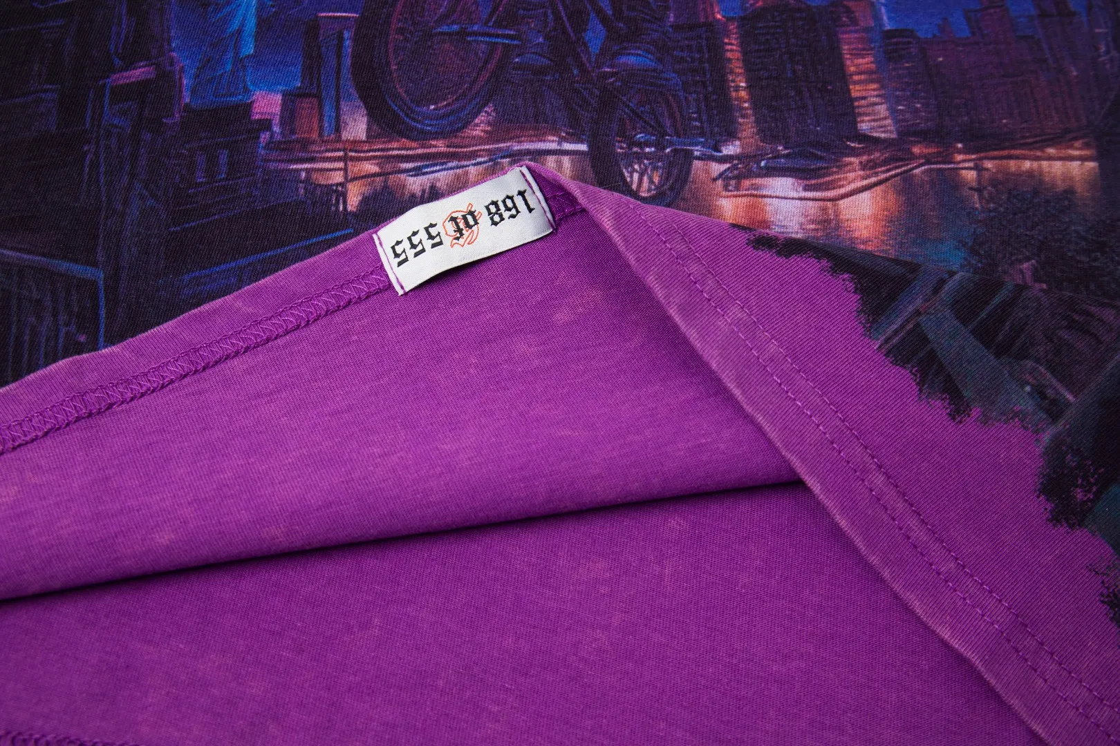 G52# GodSpeed ​​white ink direct spray washed long sleeve S-XL size purple (washed) P156 apricot P146