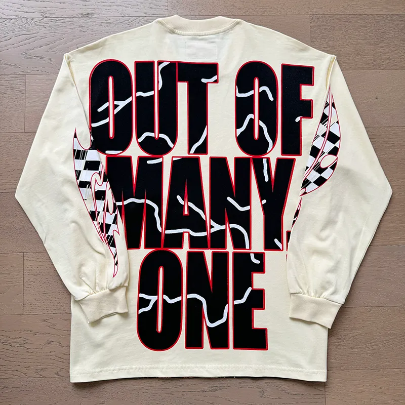 3102# P140 Real shot of Godspeed American fashion rock street pure cotton loose bottoming long-sleeved T-shirt long T. Fabric: 270g 32 count fine cotton double yarn pure cotton Color: Apricot Code number: S M L XL