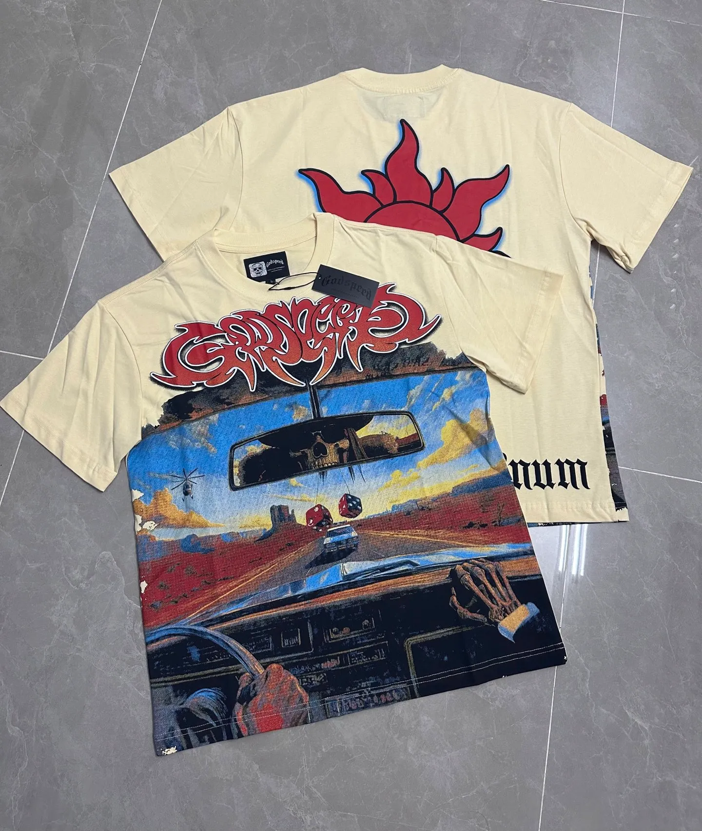 5311#apricot | P106 Godspeed cross-border American rock and roll street washed retro style short-sleeved T (craft printing) fabric (fabric) 32 counts combed double yarn 240 grams weight code number (size): S-M-L-XL color (colour): apricot