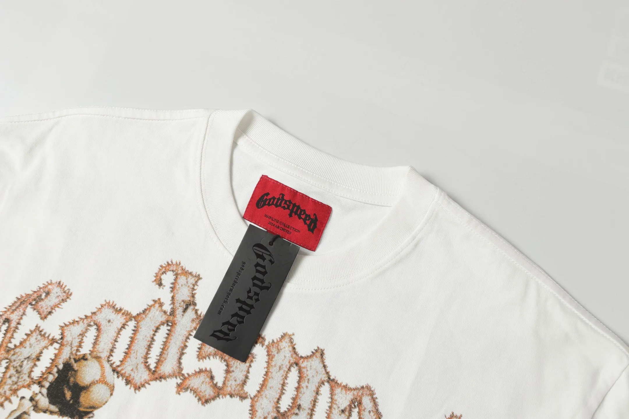 5013# white | apricot | P104 Godspeed cross-border American rock and roll street wash retro style short-sleeved T (craft print) fabric (fabric): 32 counts combed double yarn 240 grams weight code number (size): S-M-L-XL color (colour): white, apricot,