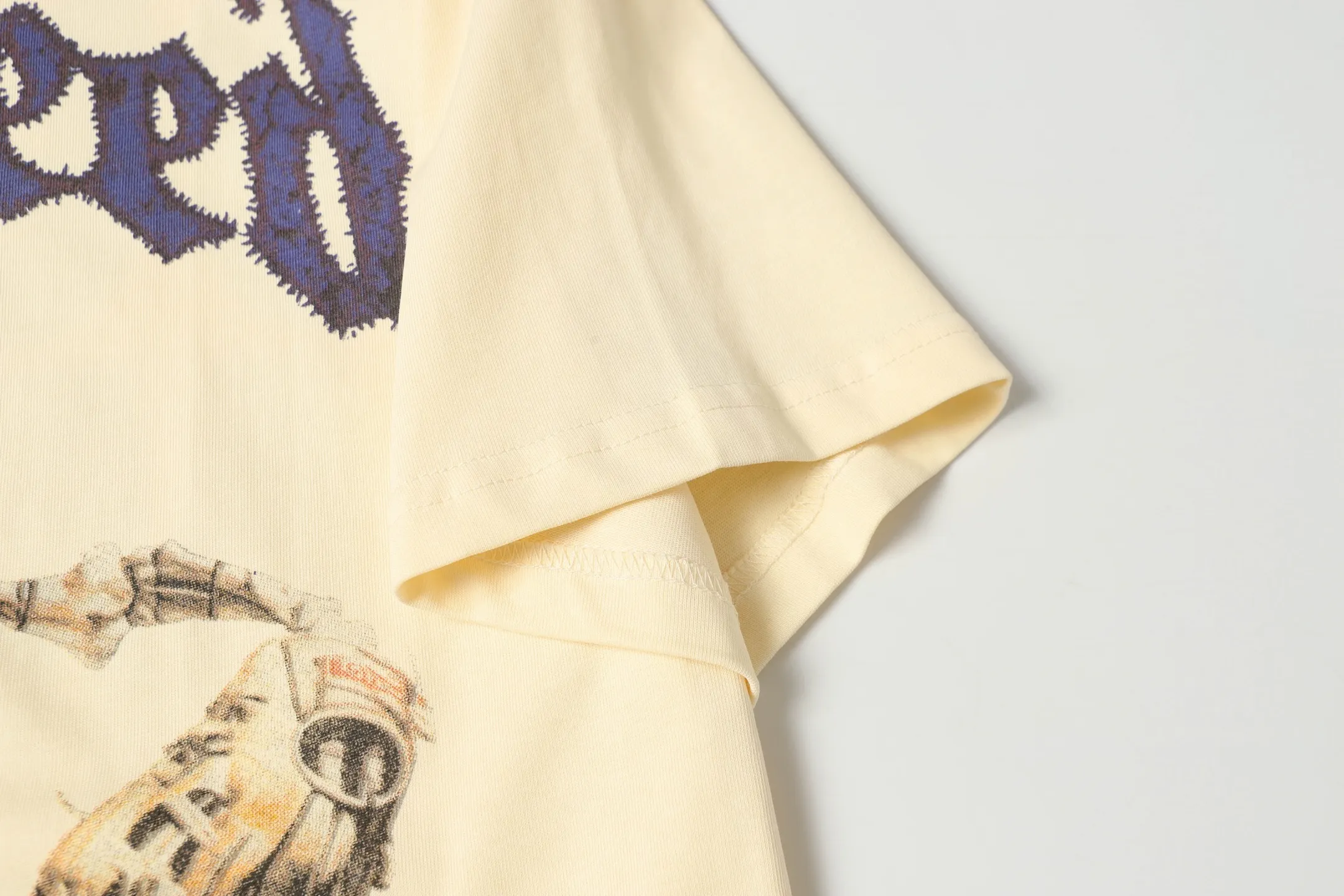 5013# white | apricot | P104 Godspeed cross-border American rock and roll street wash retro style short-sleeved T (craft print) fabric (fabric): 32 counts combed double yarn 240 grams weight code number (size): S-M-L-XL color (colour): white, apricot,
