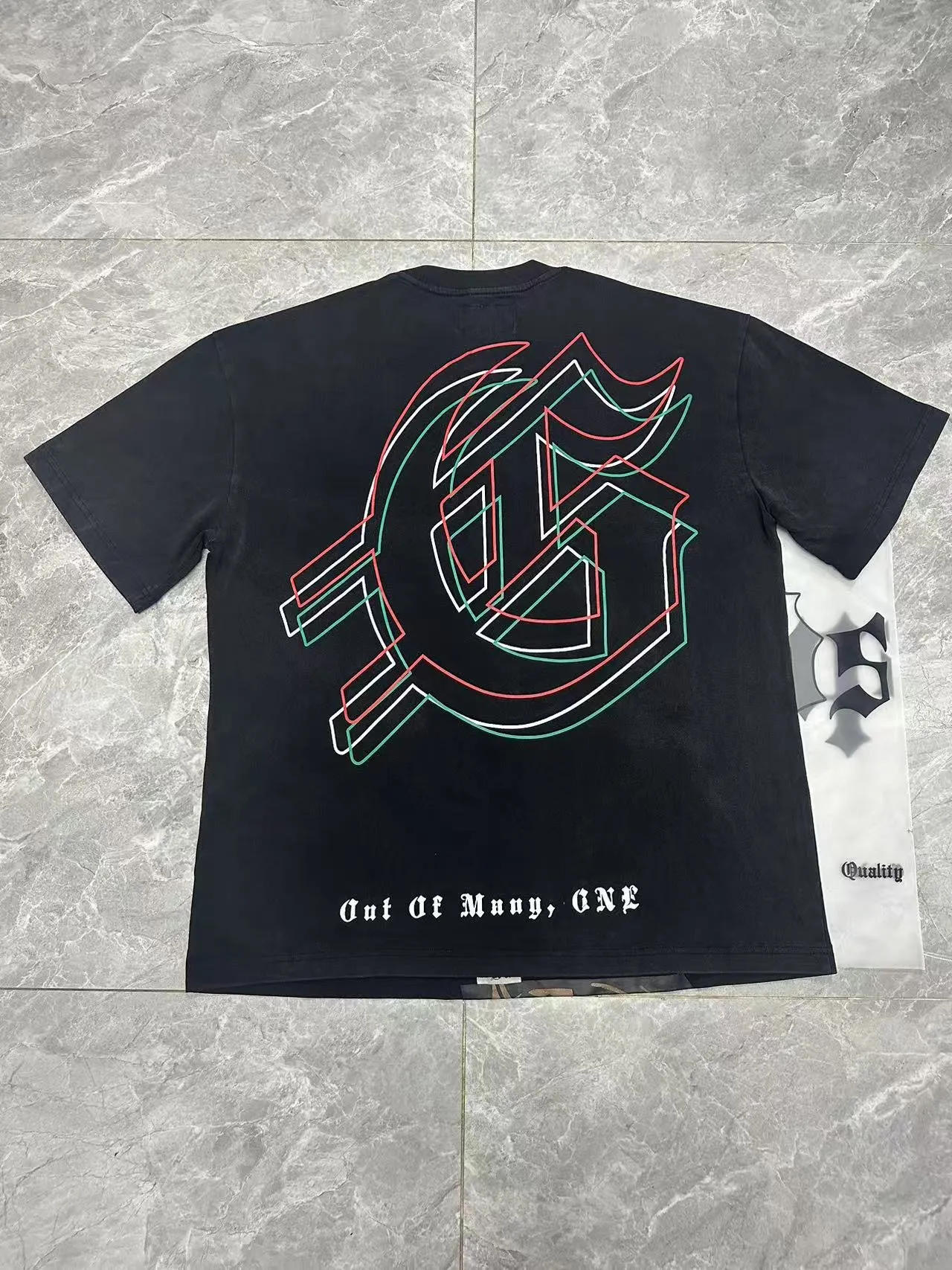 58💰6078#washed black I Godspeed cross-border American rock and roll street washed retro style short-sleeved T (craft printing) fabric (fabric): 32 count combed double yarn 250 grams weight code number (size): S-M-L-XL color (colour): washed black