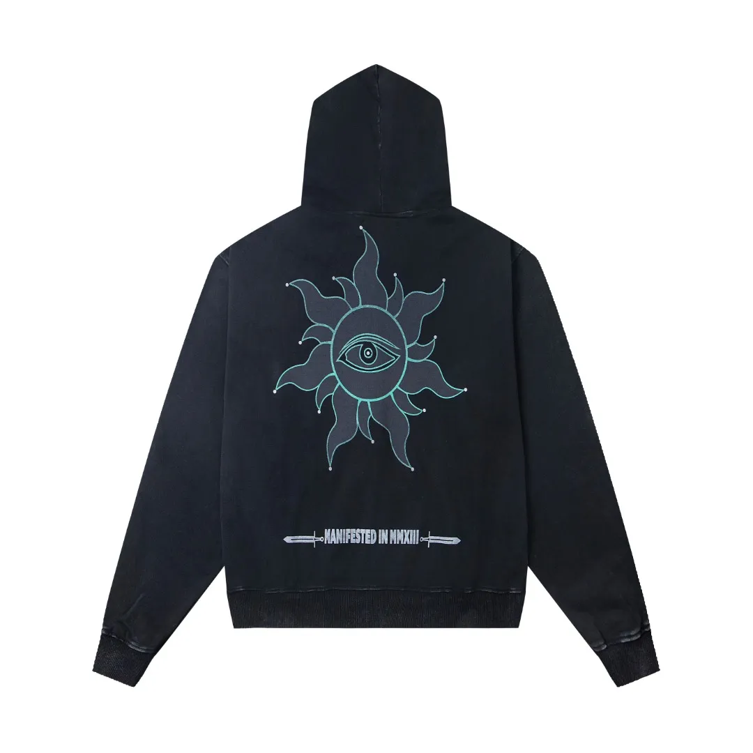 G39# GodSpeed ​​white ink direct spray zipper sweatshirt S-XL washed black P236 apricot P226