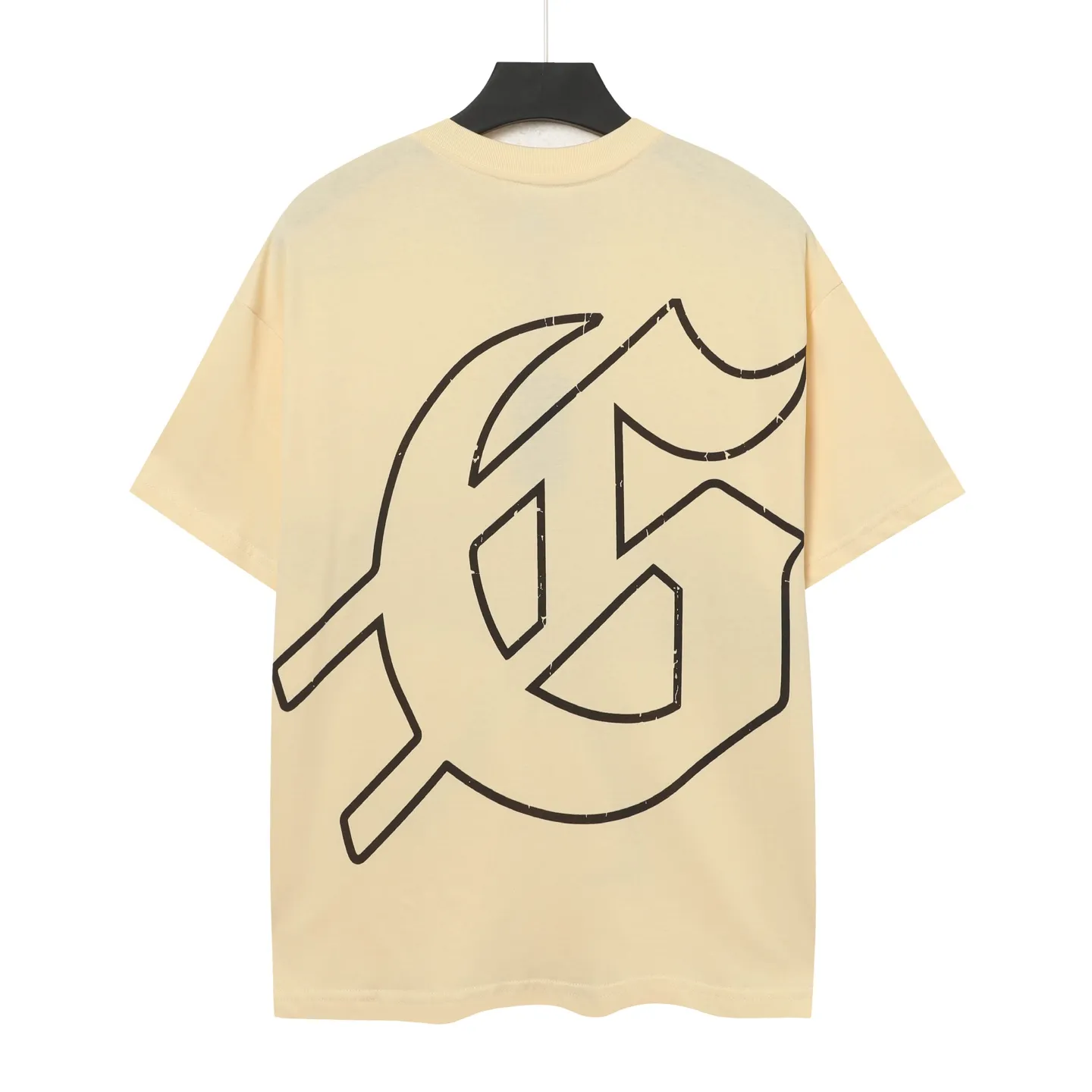 5049#White/Apricot｜P104 Godspeed cross-border American rock and roll street washed retro style short-sleeved T (craft printing) fabric (fabric): 32-count combed double yarn 240 grams weight code number (size): S-M-L-XL color (colour): white, apricot,
