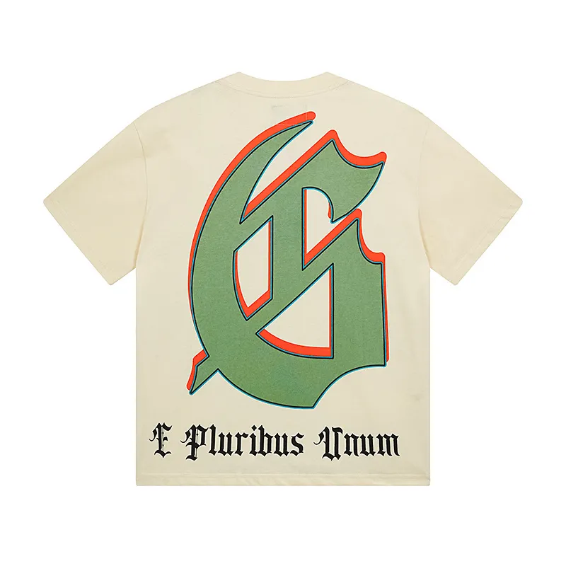 3111# P106 Real shot Godspeed American fashion rock street retro loose printed cotton short sleeves Fabric: 240g 32 count fine cotton double yarn pure cotton Color: apricot Size: S M L XL