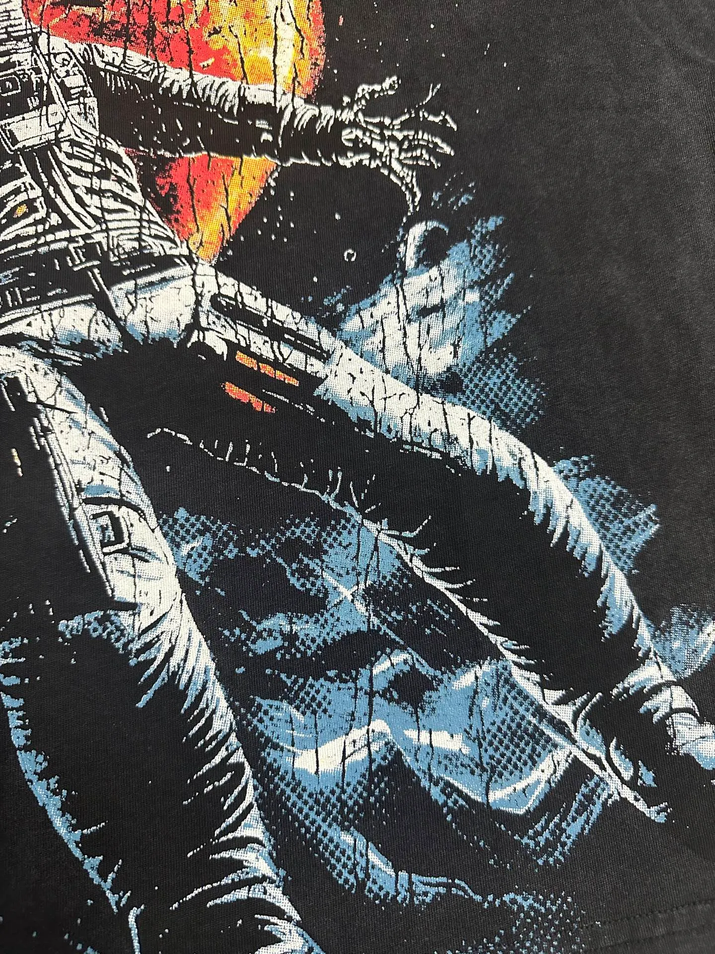 6131# Washed black I P116 Real stock (American fashion niche) Godspeed cross-border American rock street washed retro style short-sleeved T (craft printing) Fabric (fabric): 32 counts combed double yarn 250 grams weight Code number (size): S-M-L-XL Color (colour) Washed black