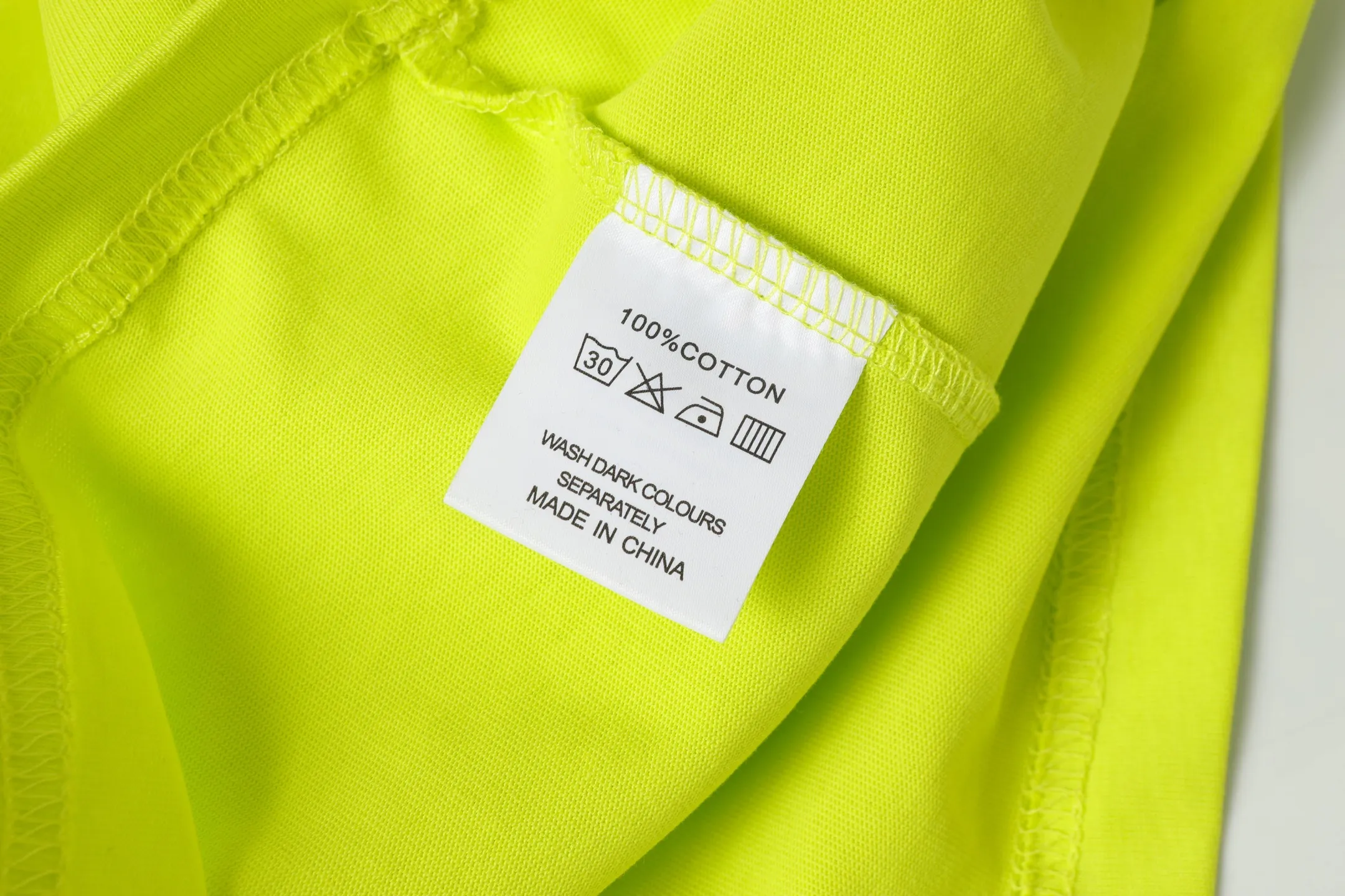 5033# Fluorescent Green｜P104 Godspeed cross-border American rock and roll street washed retro style short-sleeved T (craft printing) fabric (fabric) 32-count combed double yarn 240 grams weight code number (size): S-M-L-XL color (colour): fluorescent green