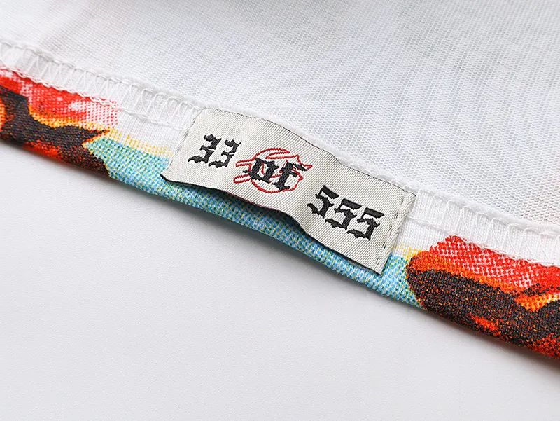 3117# P106 Real shot Godspeed American fashion rock street retro loose printed cotton short sleeves Fabric: 240g 32 count fine cotton double yarn pure cotton Color: off-white Size: S M L XL