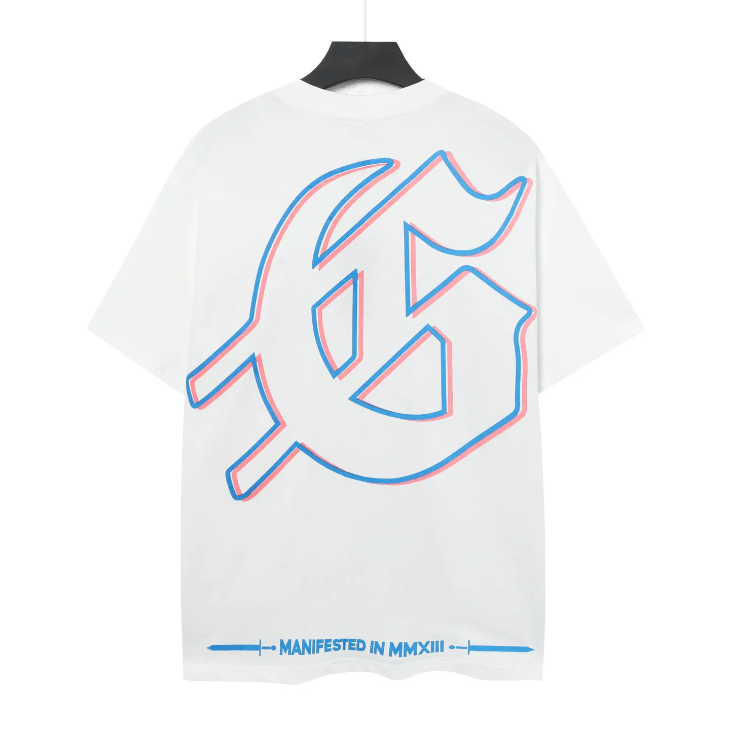 5058#｜P104 Godspeed cross-border American rock and roll street washed retro style short-sleeved T (craft printing) fabric (fabric): 32 count combed double yarn 240 grams weight code number (size): S-M-L-XL color (colour): white