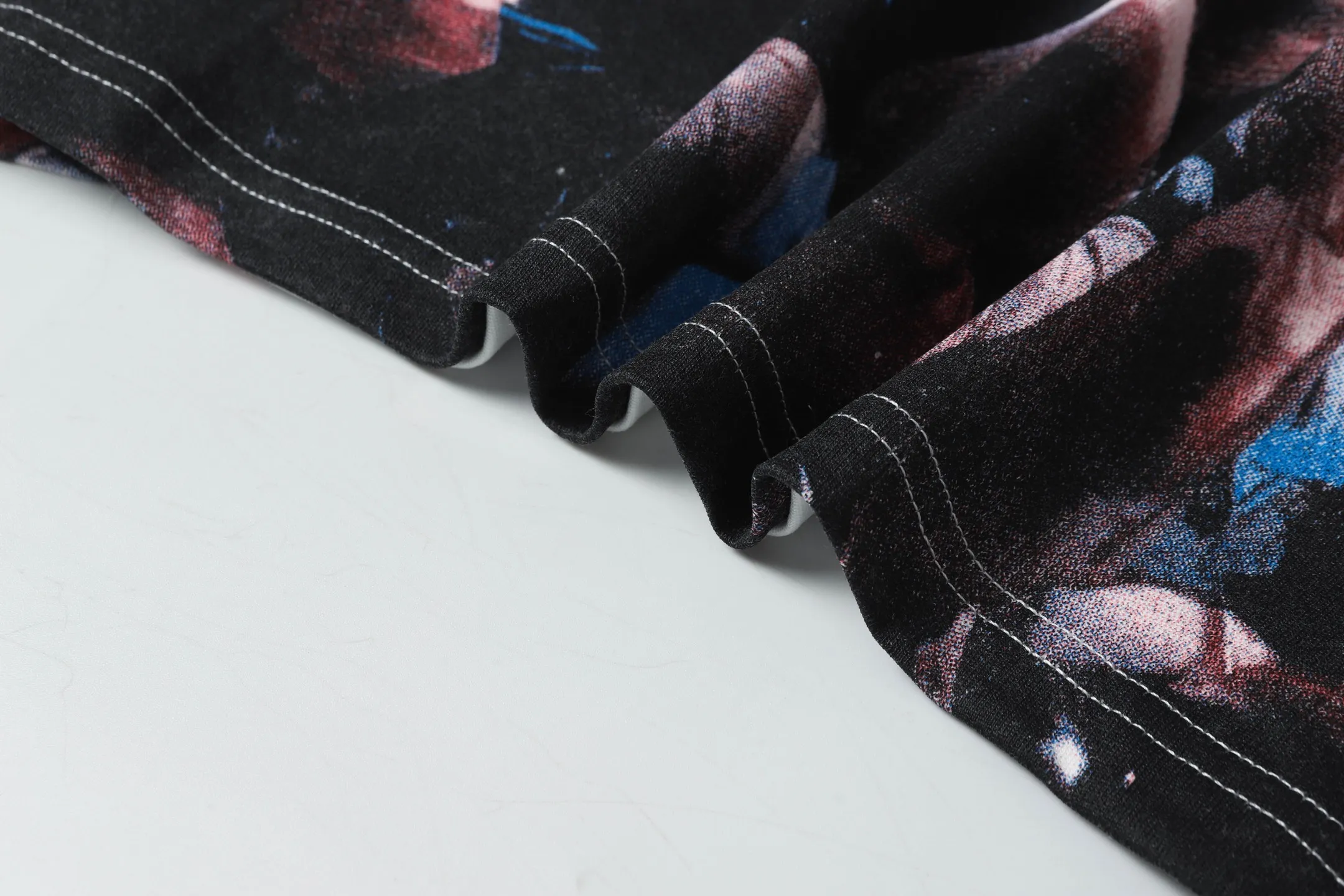 5058#｜P104 Godspeed cross-border American rock and roll street washed retro style short-sleeved T (craft printing) fabric (fabric): 32 count combed double yarn 240 grams weight code number (size): S-M-L-XL color (colour): white