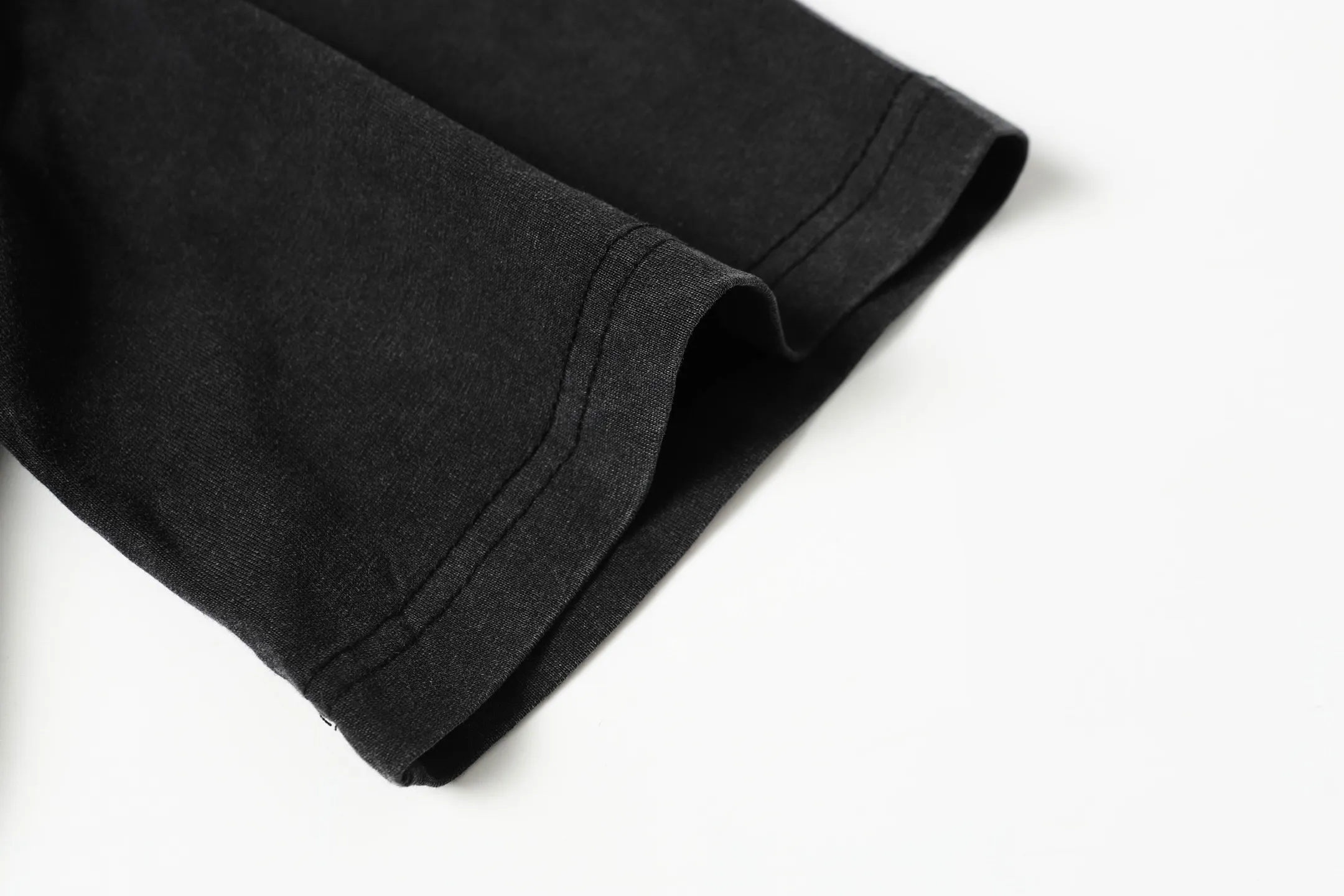 6052#washed black｜P116 Godspeed cross-border American rock and roll street washed retro style short-sleeved T (craft printing) fabric (fabric): 32 count combed double yarn 250g weight code number (size): S-M-L-XL color (colour): washed black