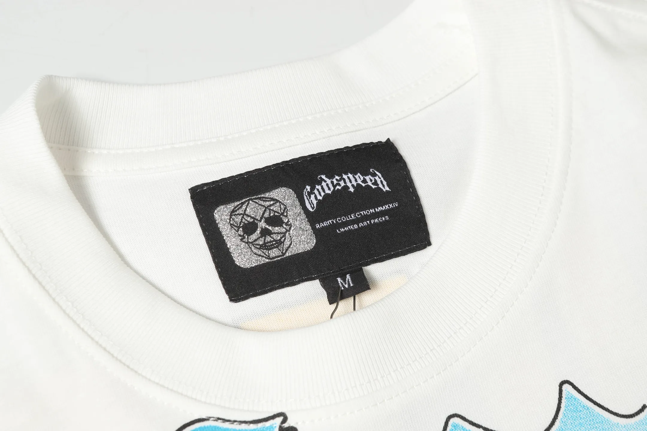 5012# White/Apricot P104 Godspeed cross-border American rock and roll street washed retro style short-sleeved T (craft printing) fabric (fabric): 32 count combed double yarn 240 grams weight code number (size): S-M-L-XL color (colour): white, apricot,