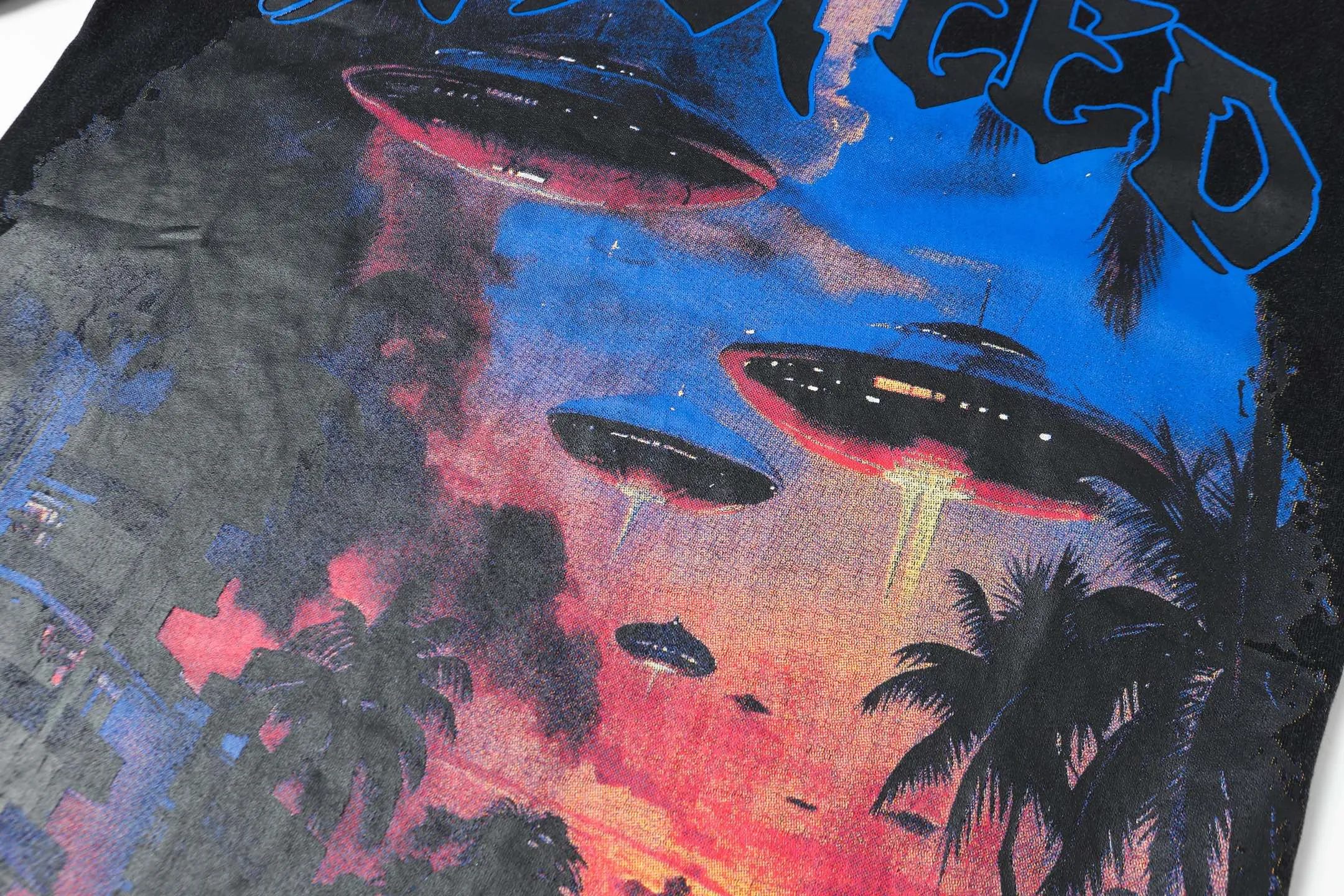 6071# washed black I P116 Godspeed cross-border American rock and roll street washed retro style short-sleeved T (craft printing) fabric (fabric): 32 count combed double yarn 250 grams weight code number (size): S-M-L-XL color (colour): washed black