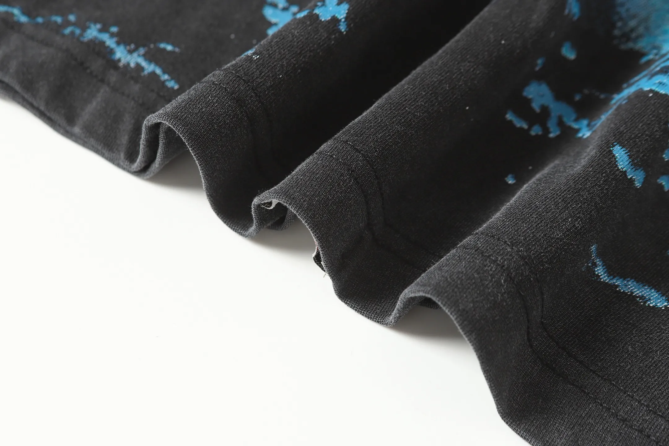 6090#washed black I P116 Godspeed cross-border American rock and roll street washed retro style short-sleeved T (craft printing) fabric (fabric): 32 count combed double yarn 250 grams weight code number (size): S-M-L-XL color (colour): washed black 👉