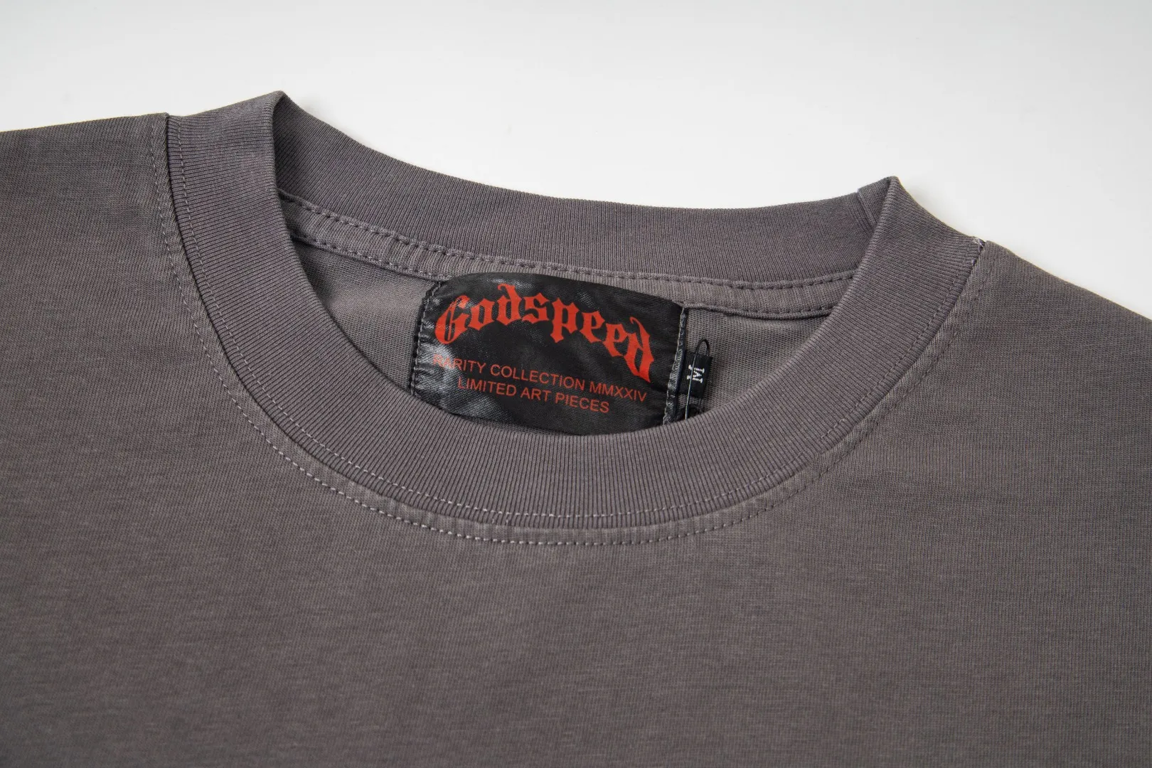 G31# GodSpeed ​​white ink direct spray washed short-sleeved S-XL size black (washed) P126 gray (washed) P126