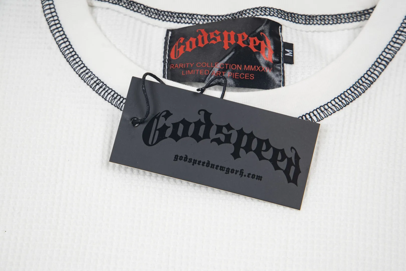 G61# GodSpeed ​​printed waffle long sleeve S-XL size black, apricot, white P130