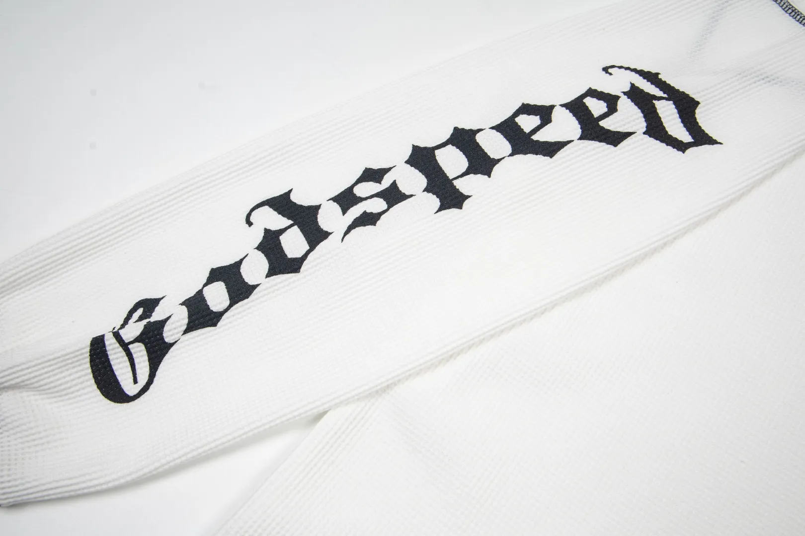 G61# GodSpeed ​​printed waffle long sleeve S-XL size black, apricot, white P130