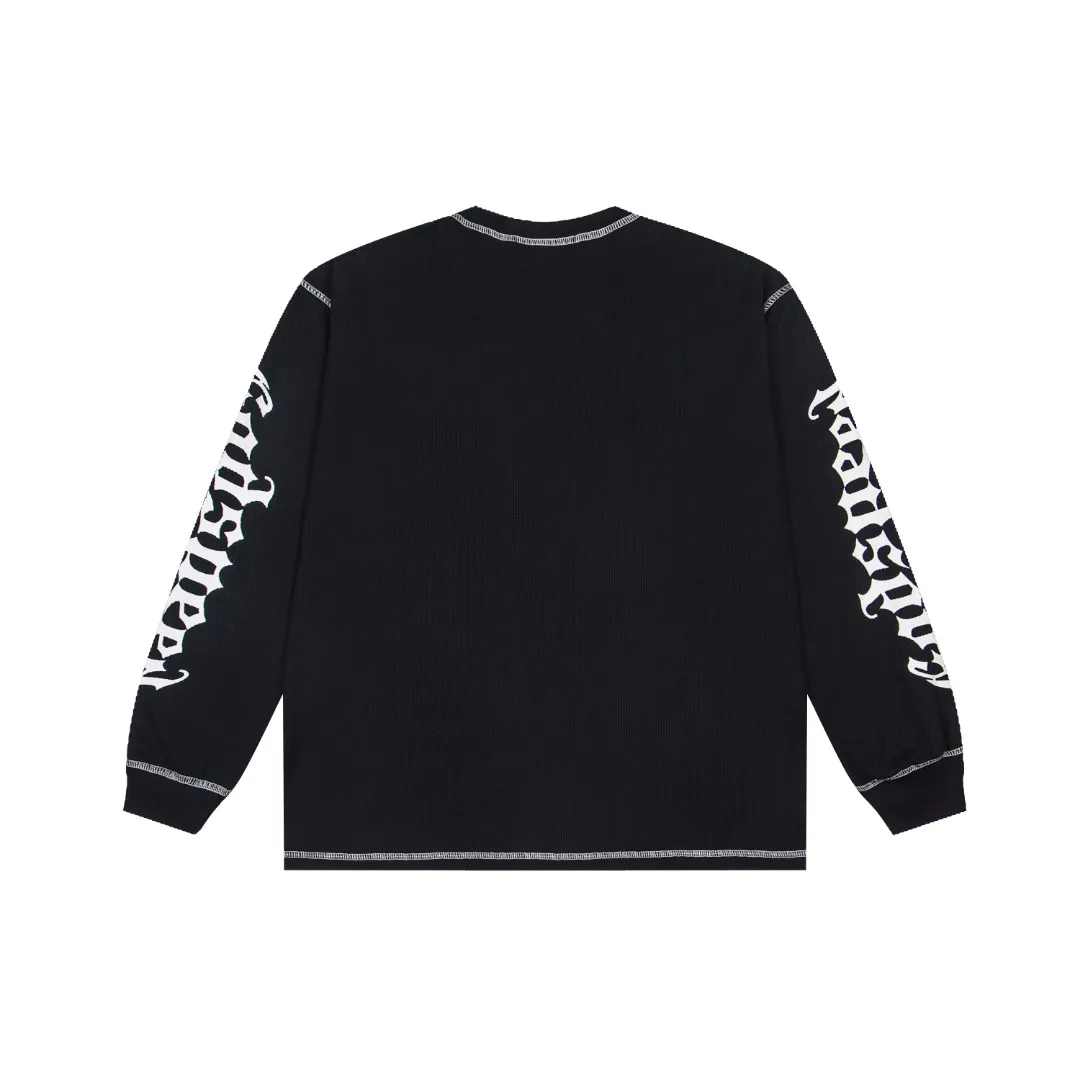 G61# GodSpeed ​​printed waffle long sleeve S-XL size black, apricot, white P130