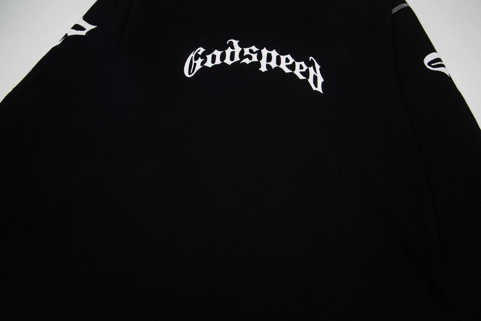 G61# GodSpeed ​​printed waffle long sleeve S-XL size black, apricot, white P130