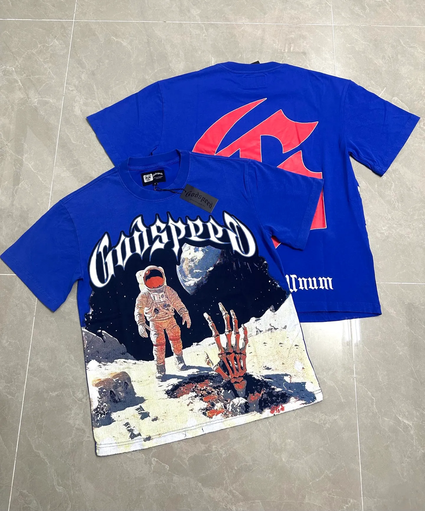 6109# Washed Kleinland I P116 Godspeed cross-border American rock and roll street washed vintage style short-sleeved T (craft printing) Fabric (fabric): 32 count combed double yarn 250 grams weight Size (size): S-M-L-XL Color (colour): Washed Kleinland