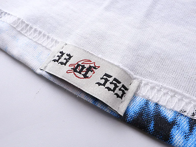 3005# P110 Real shot Godspeed American fashion rock street retro loose printed cotton short sleeves Fabric: 240g 32 count fine cotton double yarn pure cotton Color: off-white Size: S M L XL