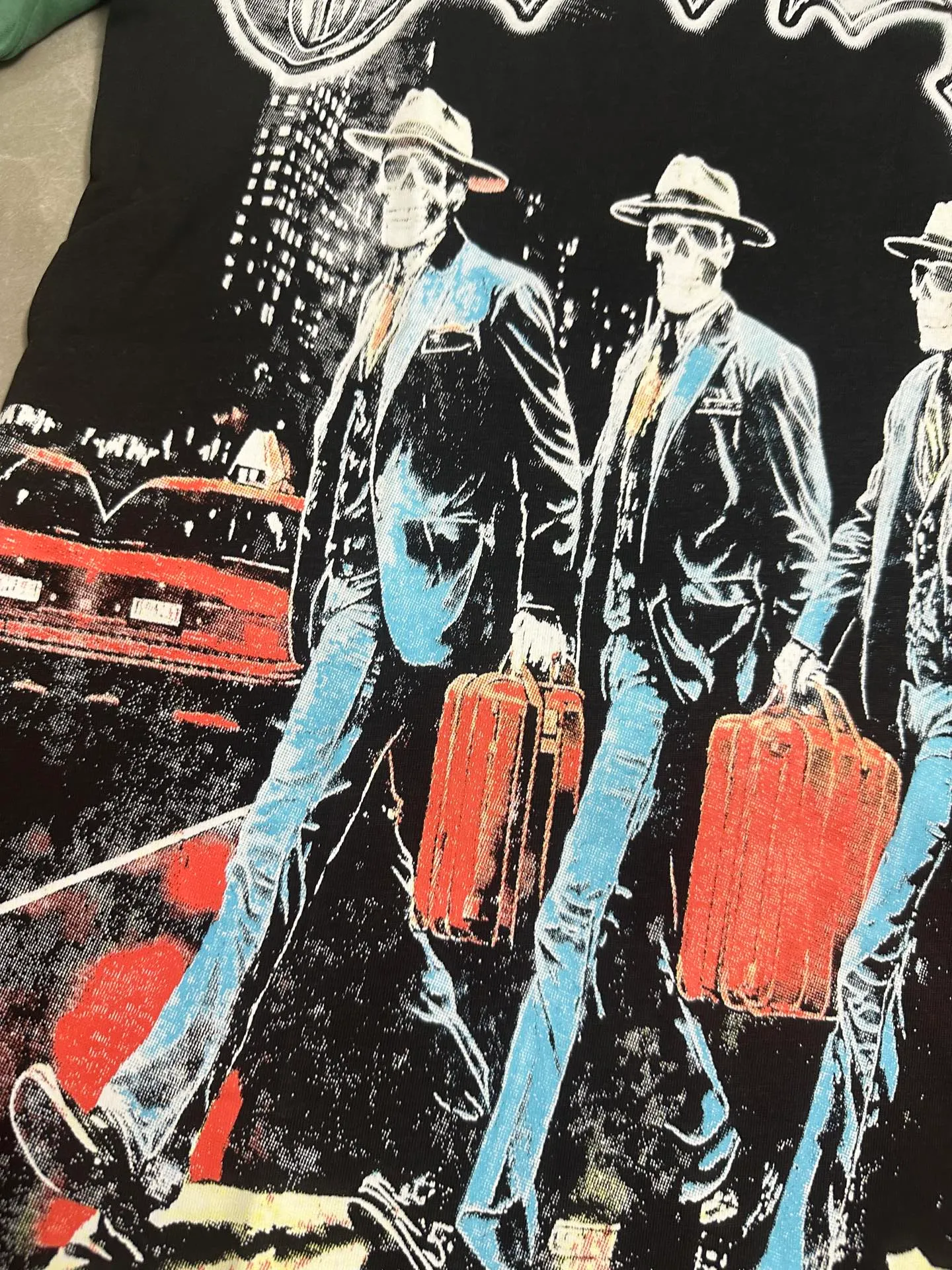 5116# Matcha green I P106 Godspeed cross-border American rock and roll street wash retro style short-sleeved T (craft printing) fabric (fabric): 32 count combed double yarn 240 grams weight code number (size): S-M-L-XL color (colour): matcha green