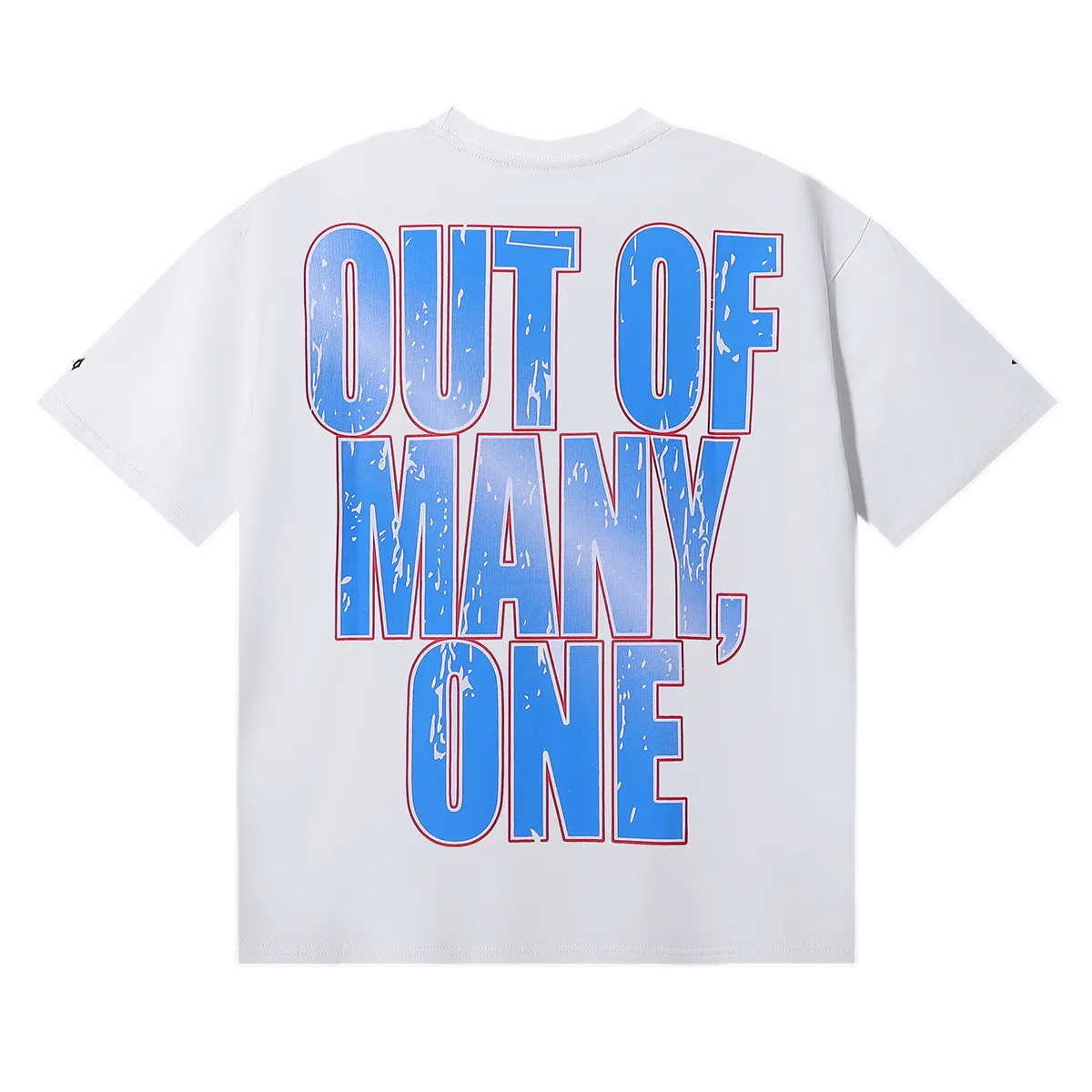 No. 7028, Mechao Godspeed speech skull print high quality double yarn pure cotton casual round neck short-sleeved T-shirt batch 110 Color: black, white, blue, apricot; Size: S M L XL