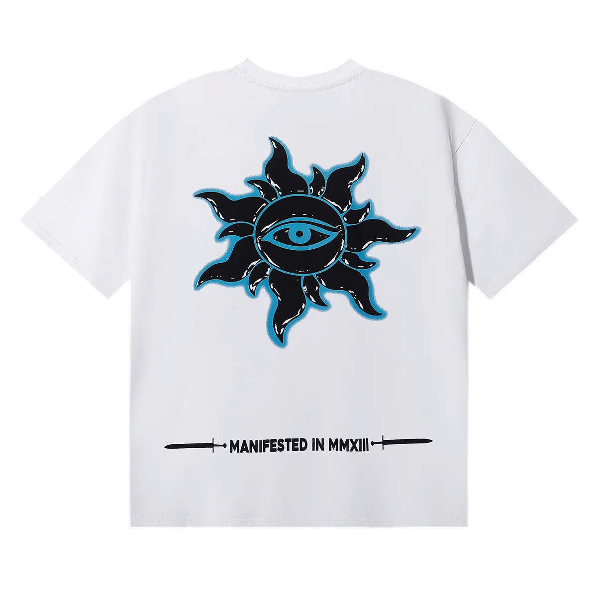 No. 7052, Mechao Godspeed Skeleton Marines printed high weight double yarn pure cotton casual short-sleeved T-shirt batch 110 Color: black, white; Size: S M L XL
