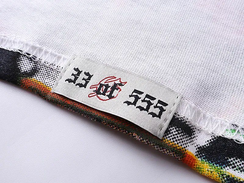 3013# P110 Real shot Godspeed American fashion rock street retro loose printed cotton short sleeves Fabric: 240g 32 count fine cotton double yarn pure cotton Color: off-white Size: S M L XL