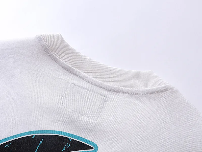3013# P110 Real shot Godspeed American fashion rock street retro loose printed cotton short sleeves Fabric: 240g 32 count fine cotton double yarn pure cotton Color: off-white Size: S M L XL