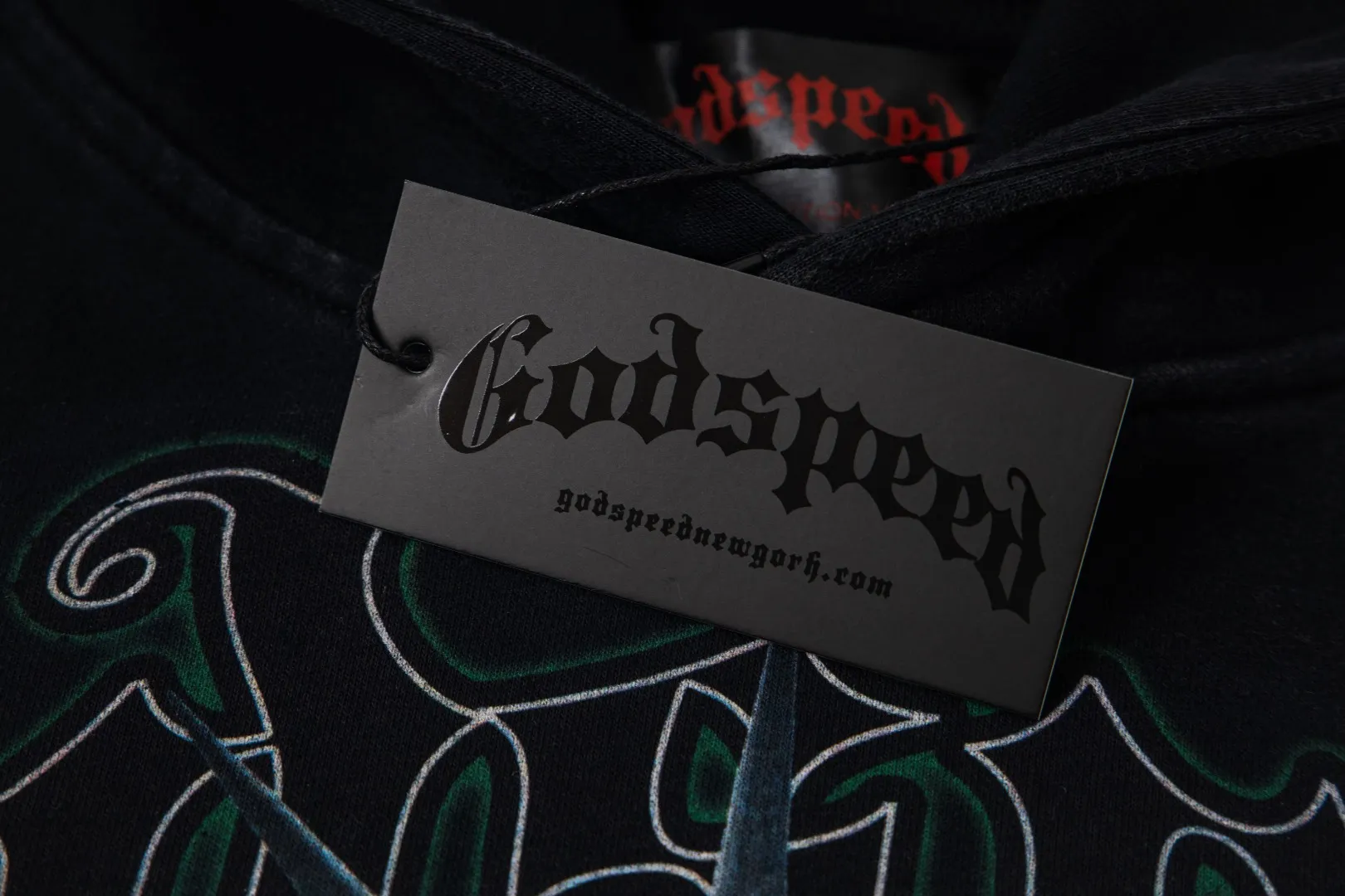 G36# GodSpeed ​​white ink direct spray sweatshirt S-XL washed black P236