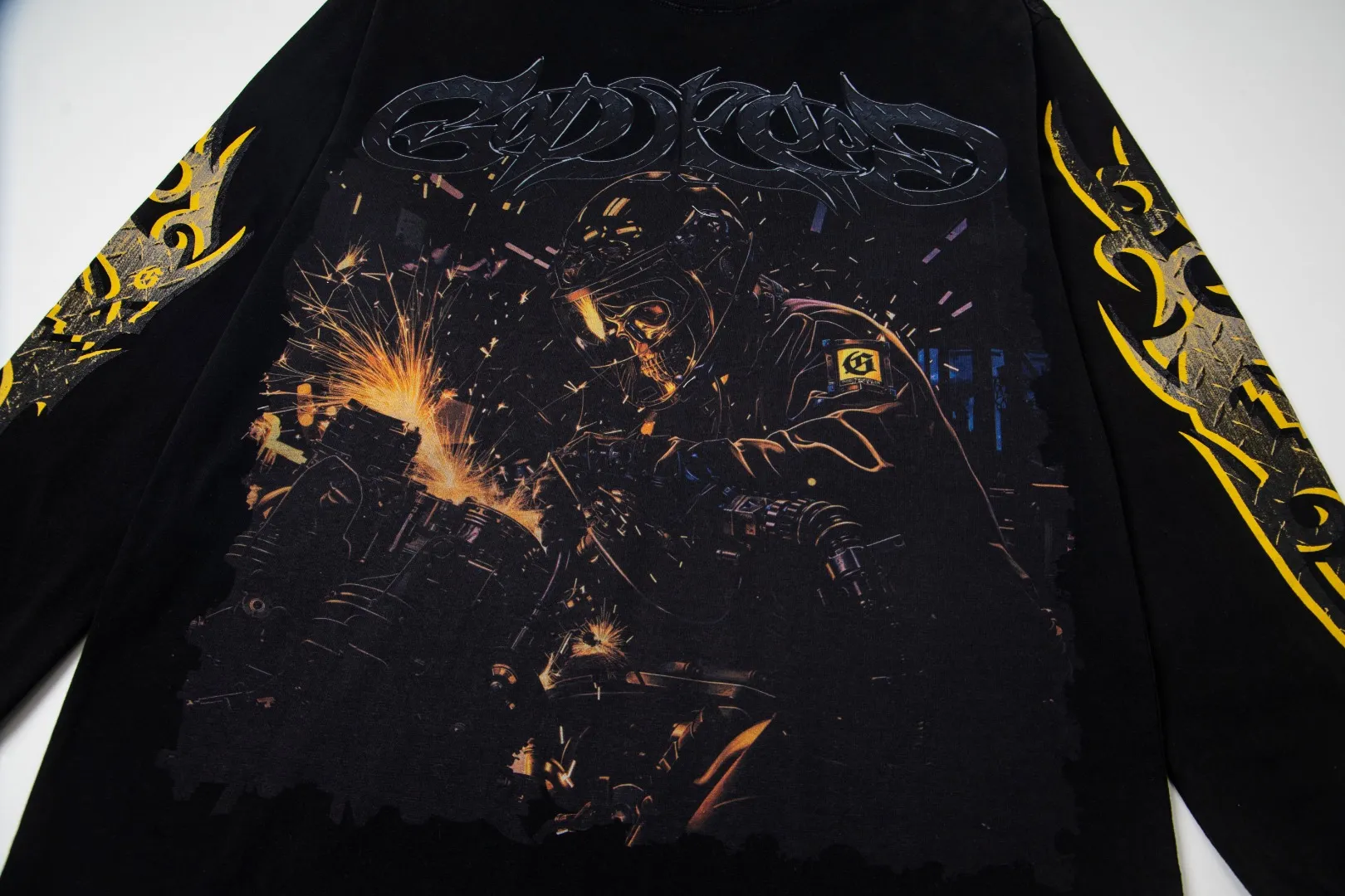 G42# GodSpeed ​​white ink direct spray wash long sleeve S-XL size wash black P156 apricot P146