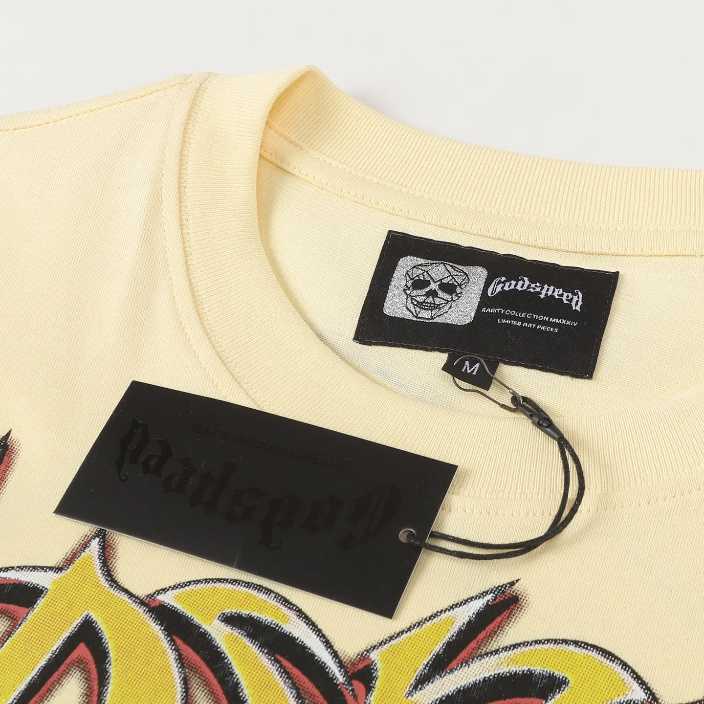 5111#apricot I P106 Godspeed cross-border American rock and roll street washed retro style short-sleeved T (craft printing) fabric (fabric) 32 counts combed double yarn 240 grams weight code number (size): S-M-L-XL color (colour): apricot