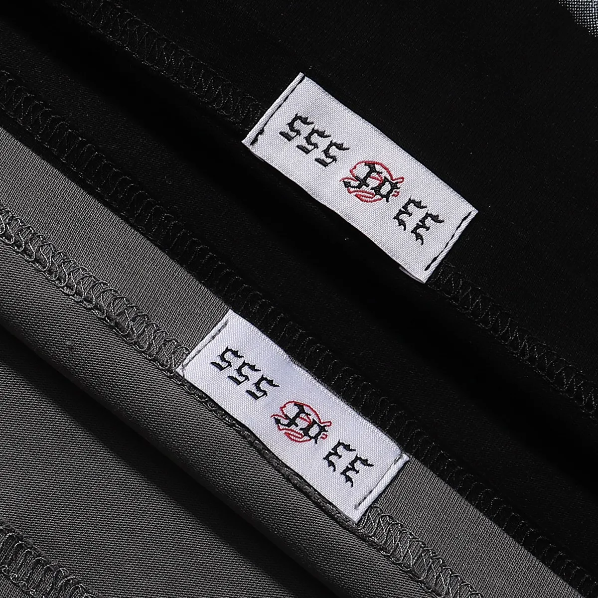 No. 7019, Mechao Godspeed street scene rose print high quality double yarn pure cotton casual short-sleeved T-shirt batch 110 Color: black, gray; Size: S M L XL