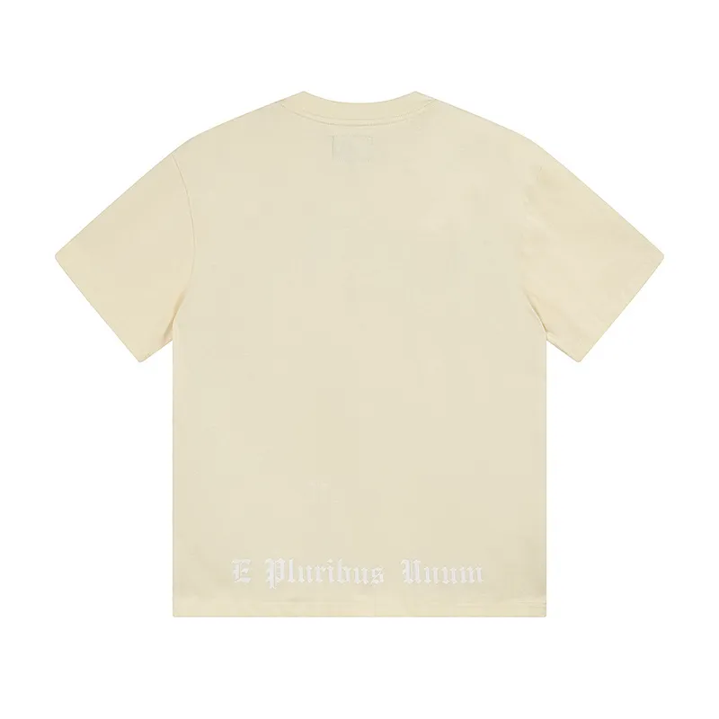 3163# P106 Real shot Godspeed American fashion rock street retro loose printed cotton short sleeves Fabric: 240g 32 count fine cotton double yarn pure cotton Color: apricot Size: S M L XL