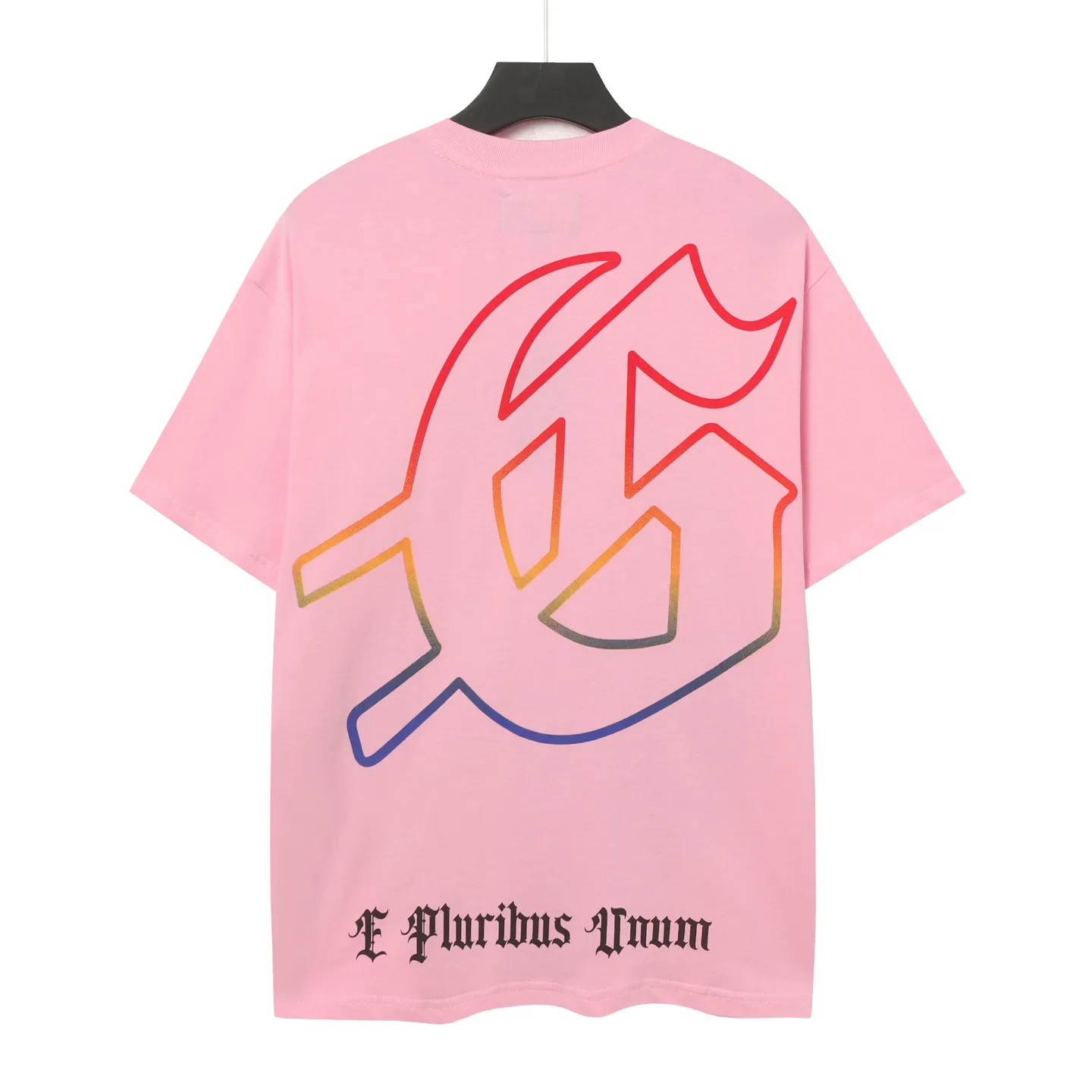 5026#pink｜P104 Godspeed cross-border American rock and roll street washed retro style short-sleeved T (craft printing) fabric (fabric) 32-count combed double yarn 240 grams weight code number (size): S-M-L-XL color (colour): pink