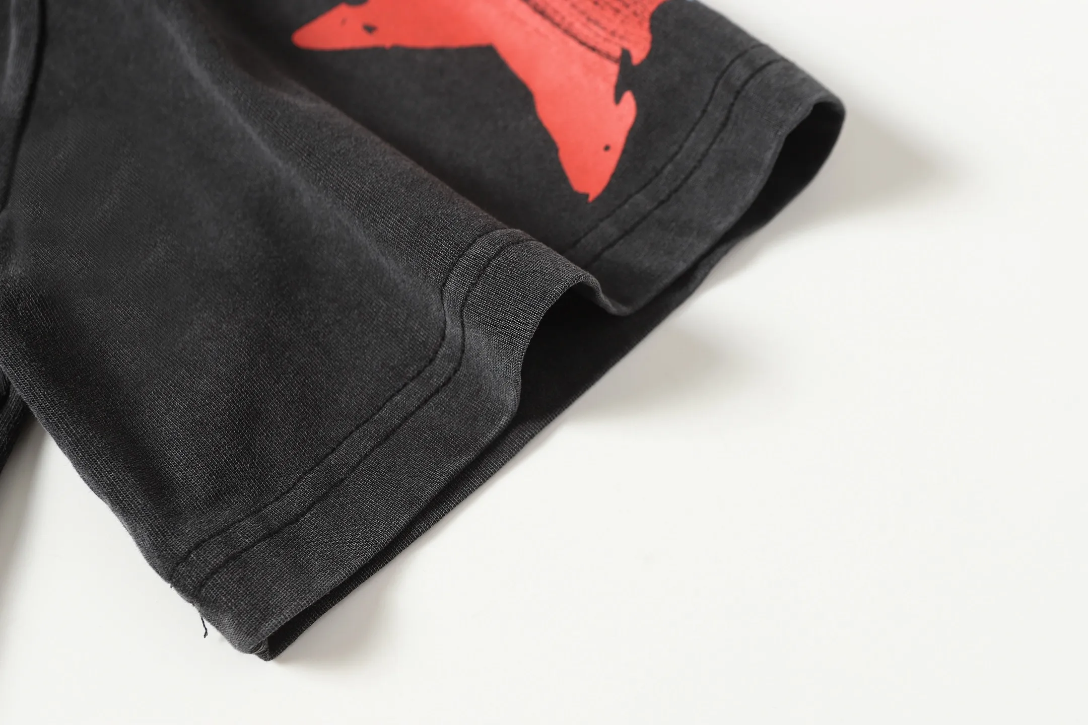 6097#washed black I P116 Godspeed cross-border American rock and roll street washed retro style short-sleeved T (craft printing) fabric (fabric): 32 count combed double yarn 250 grams weight code number (size): S-M-L-XL color (colour): washed black