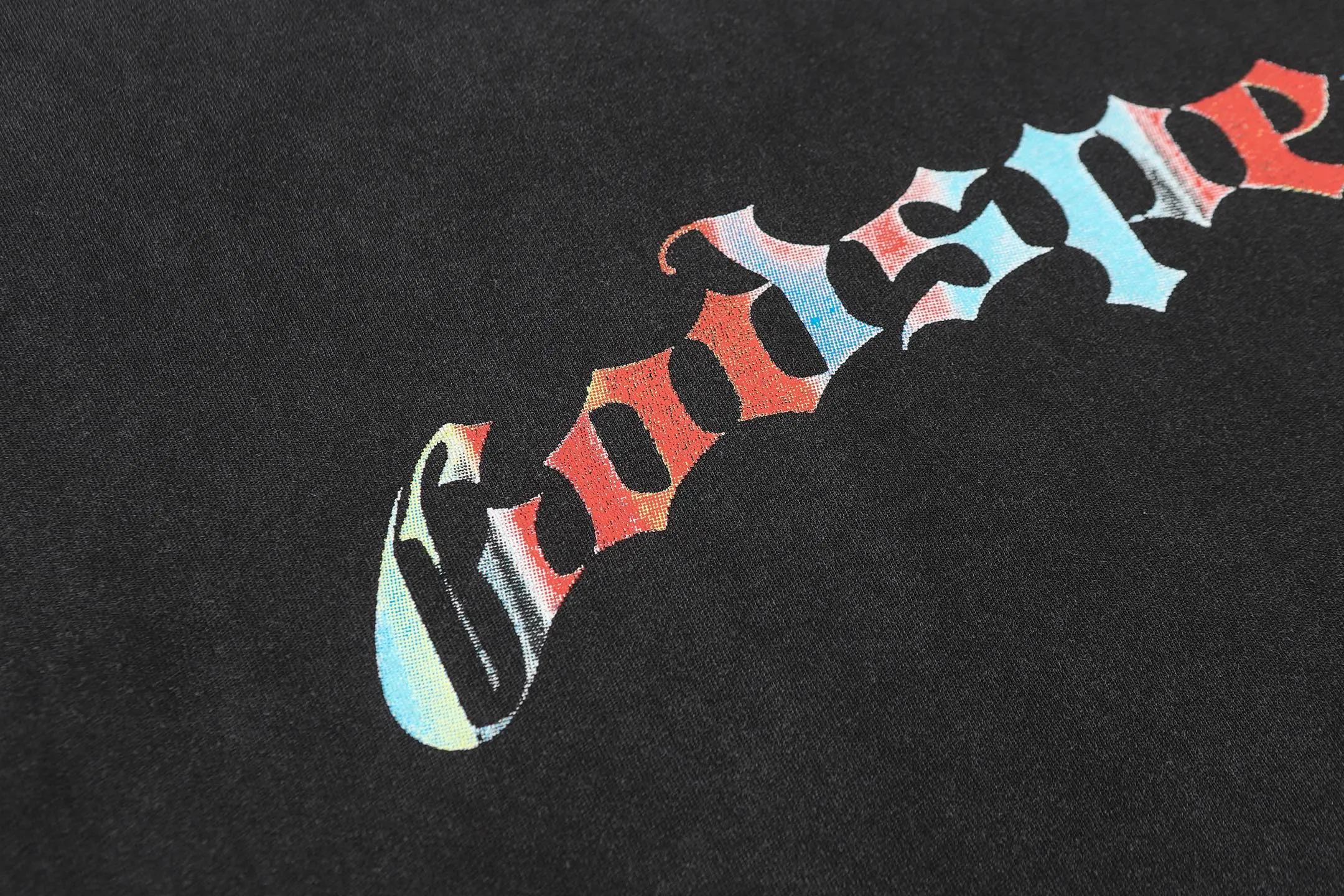 6097#washed black I P116 Godspeed cross-border American rock and roll street washed retro style short-sleeved T (craft printing) fabric (fabric): 32 count combed double yarn 250 grams weight code number (size): S-M-L-XL color (colour): washed black