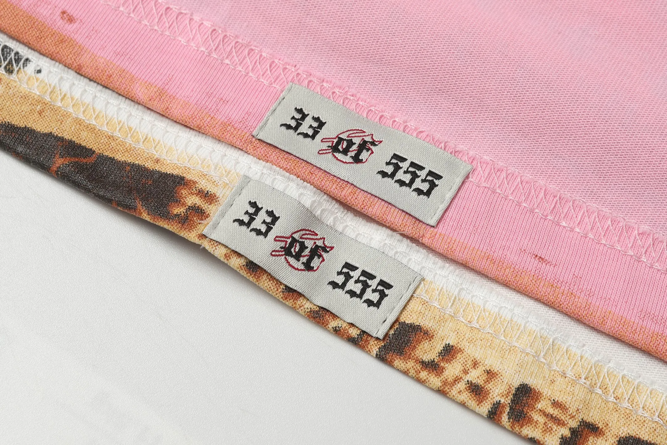5023#White/Pink｜P104 Godspeed cross-border American rock and roll street washed retro style short-sleeved T (craft printing) fabric (fabric): 32 count combed double yarn 240 grams weight code number (size): S-M-L-XL color (colour): white.pink