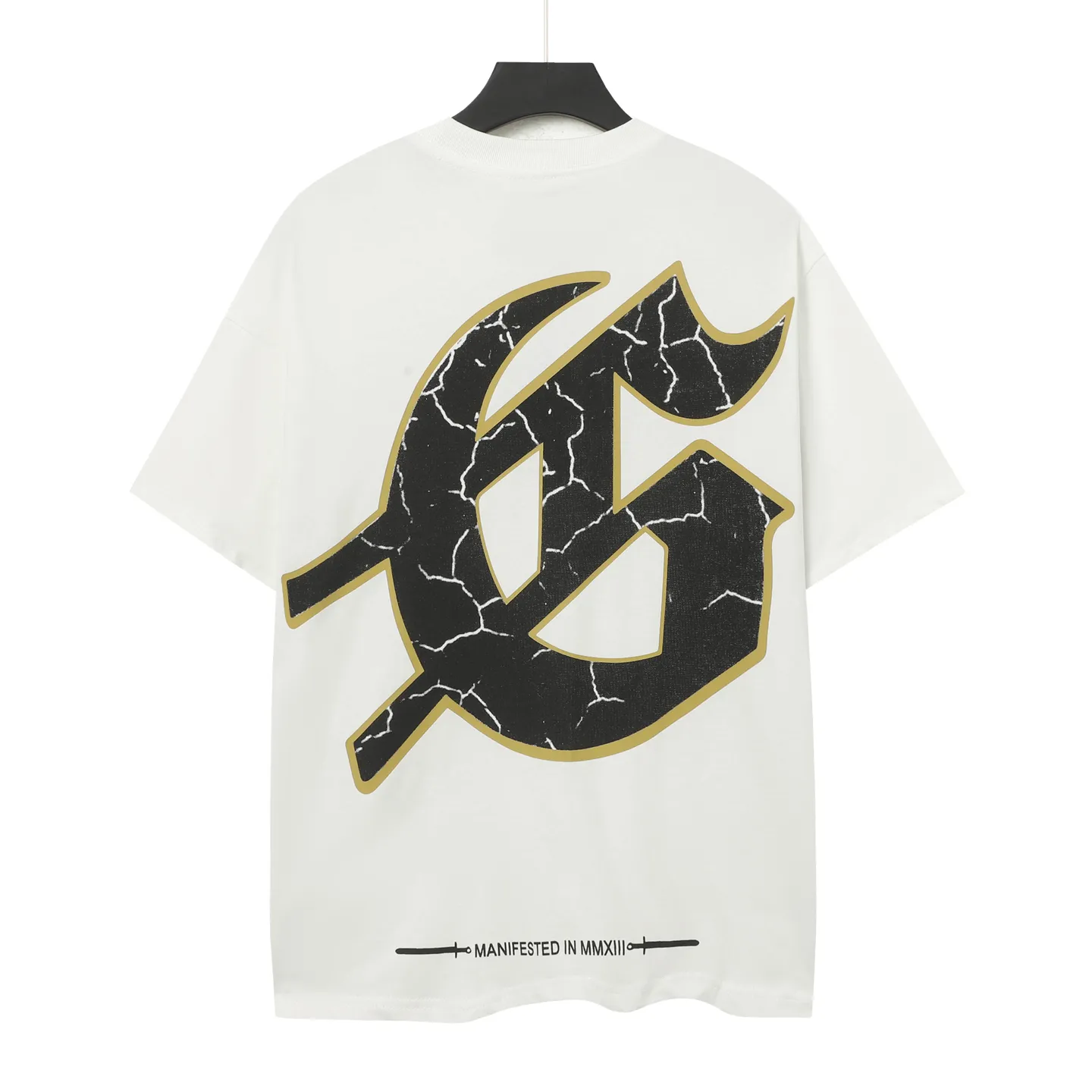5023#White/Pink｜P104 Godspeed cross-border American rock and roll street washed retro style short-sleeved T (craft printing) fabric (fabric): 32 count combed double yarn 240 grams weight code number (size): S-M-L-XL color (colour): white.pink