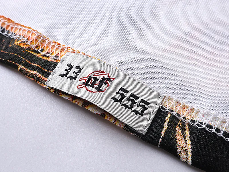 3012# P110 Real shot Godspeed American fashion rock street retro loose printed cotton short sleeves Fabric: 240g 32 count fine cotton double yarn pure cotton Color: off-white Size: S M L XL