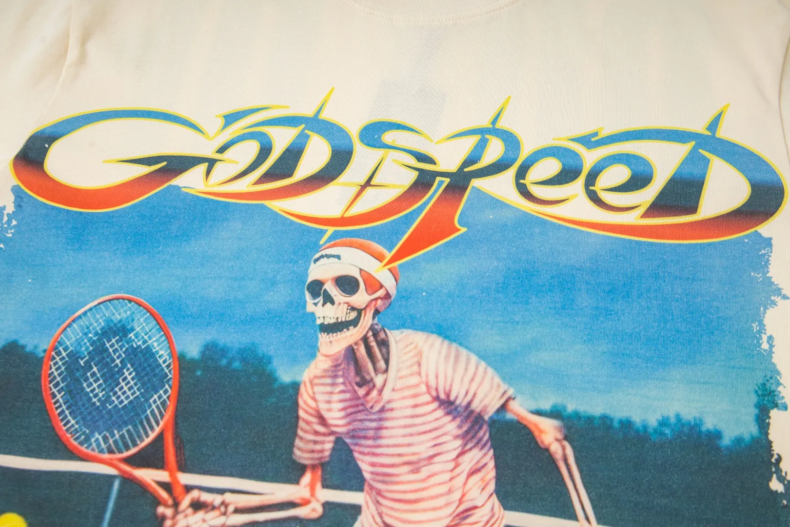 G25# GodSpeed ​​white ink direct spray short sleeves S-XL size apricot P106