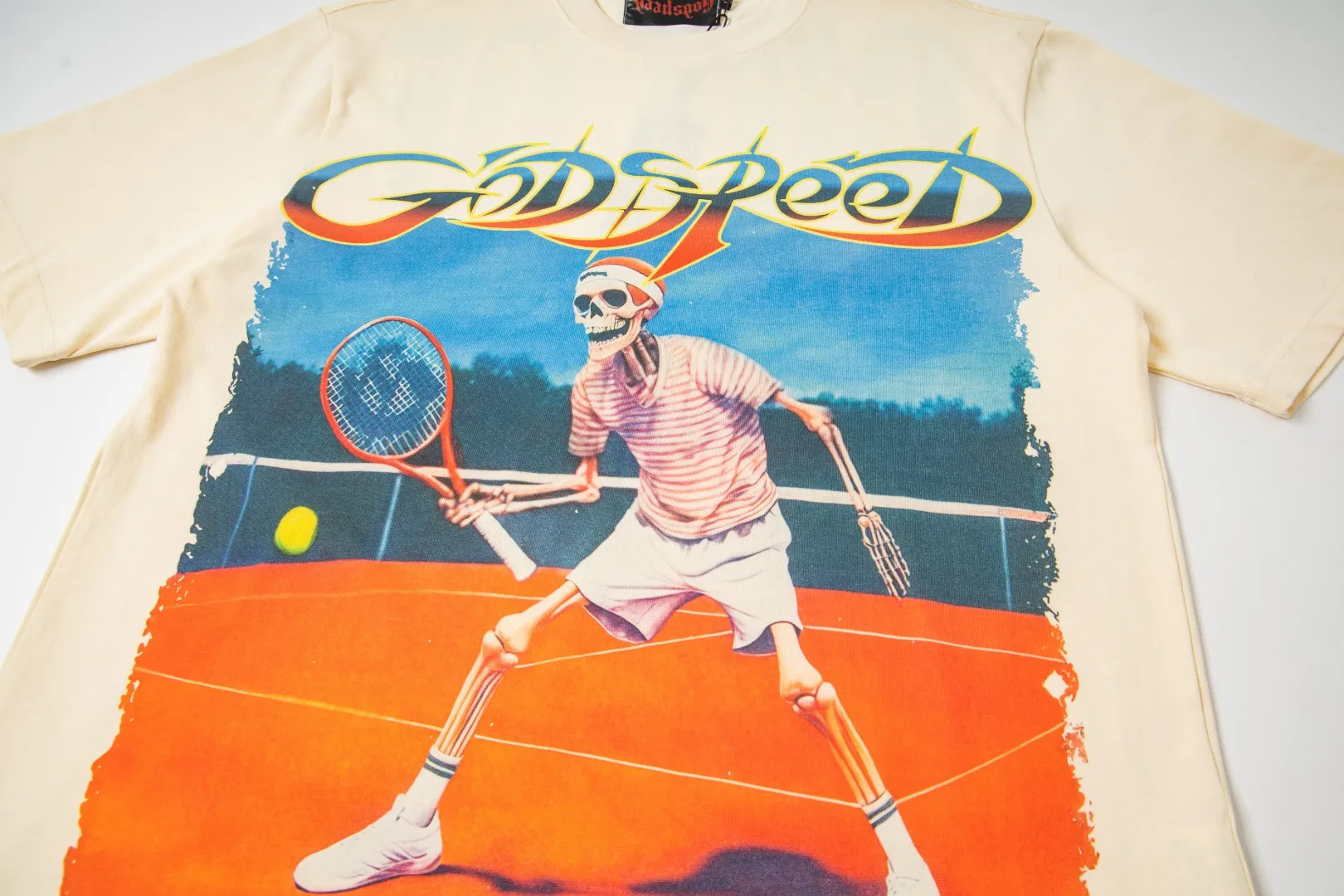 G25# GodSpeed ​​white ink direct spray short sleeves S-XL size apricot P106