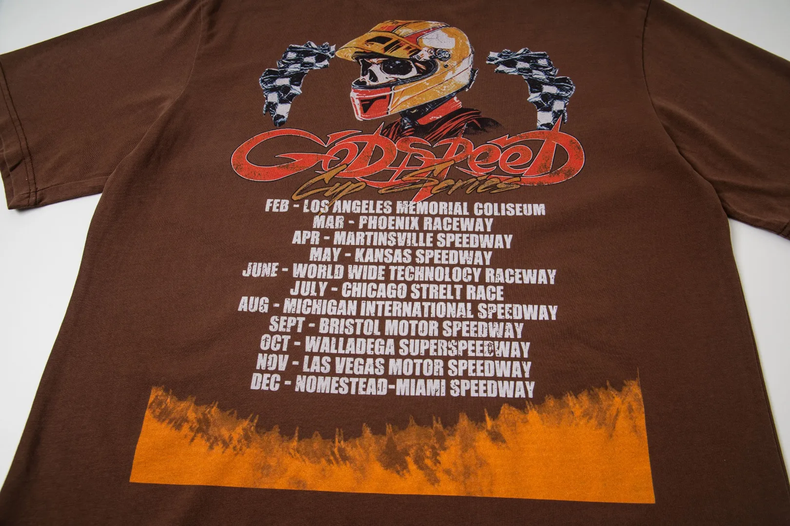 G30# GodSpeed ​​white ink direct spray washed short-sleeved S-XL size black (washed) P126 brown (washed) P126