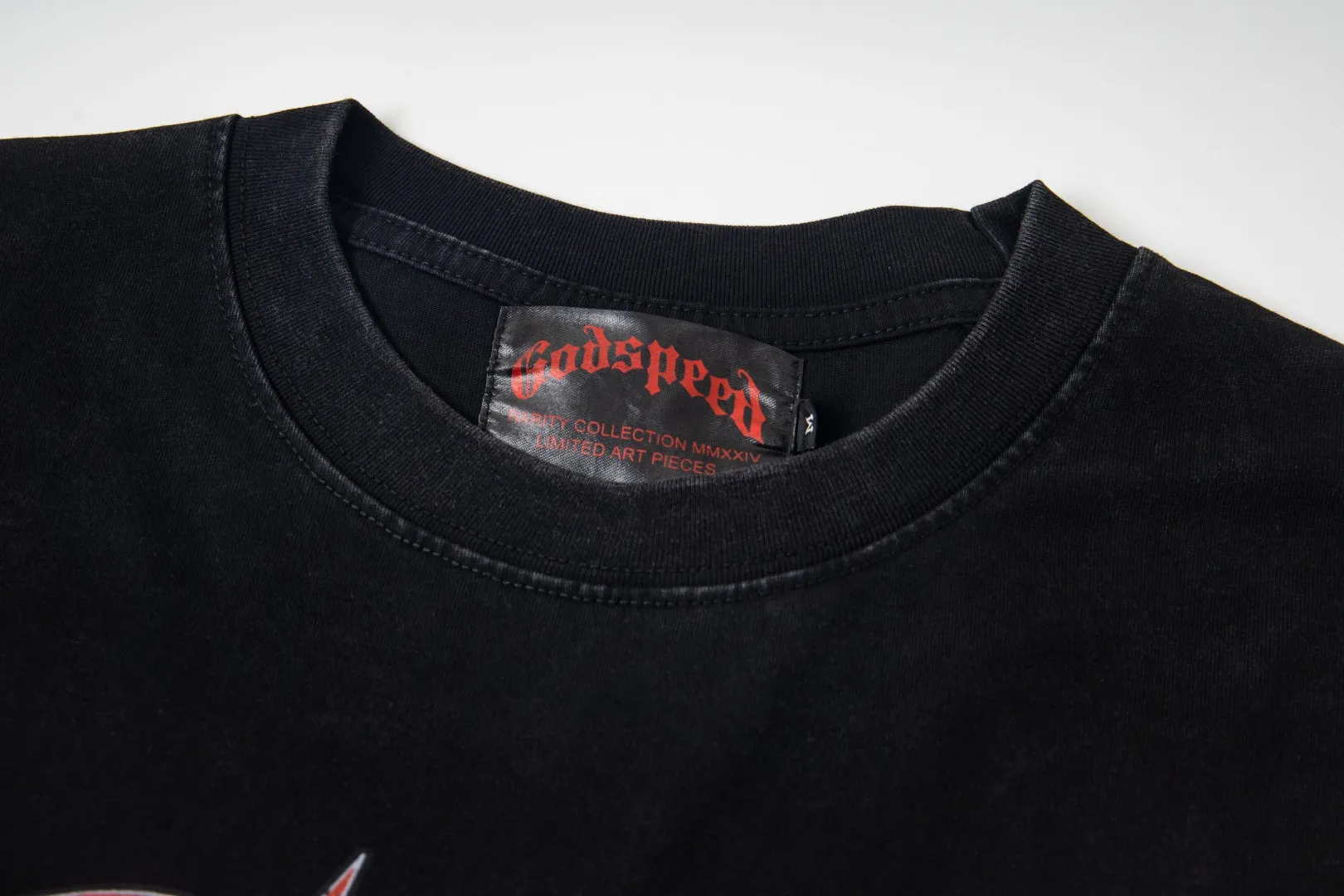 G30# GodSpeed ​​white ink direct spray washed short-sleeved S-XL size black (washed) P126 brown (washed) P126